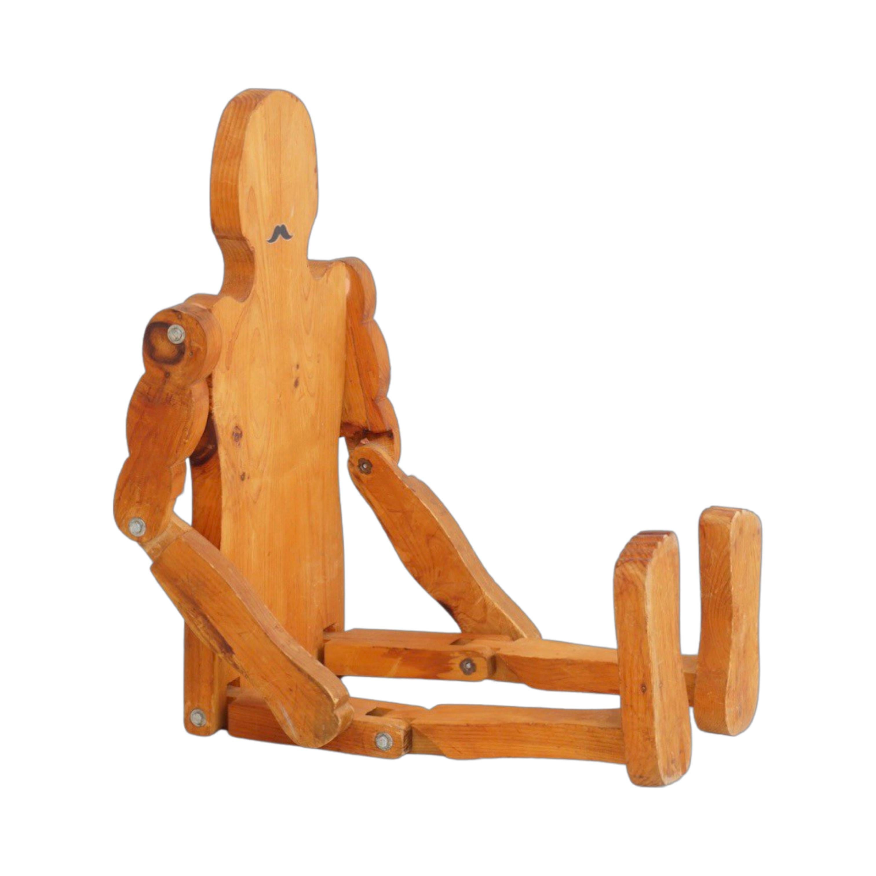 Wood Articulating Figural Table, 1980s 5