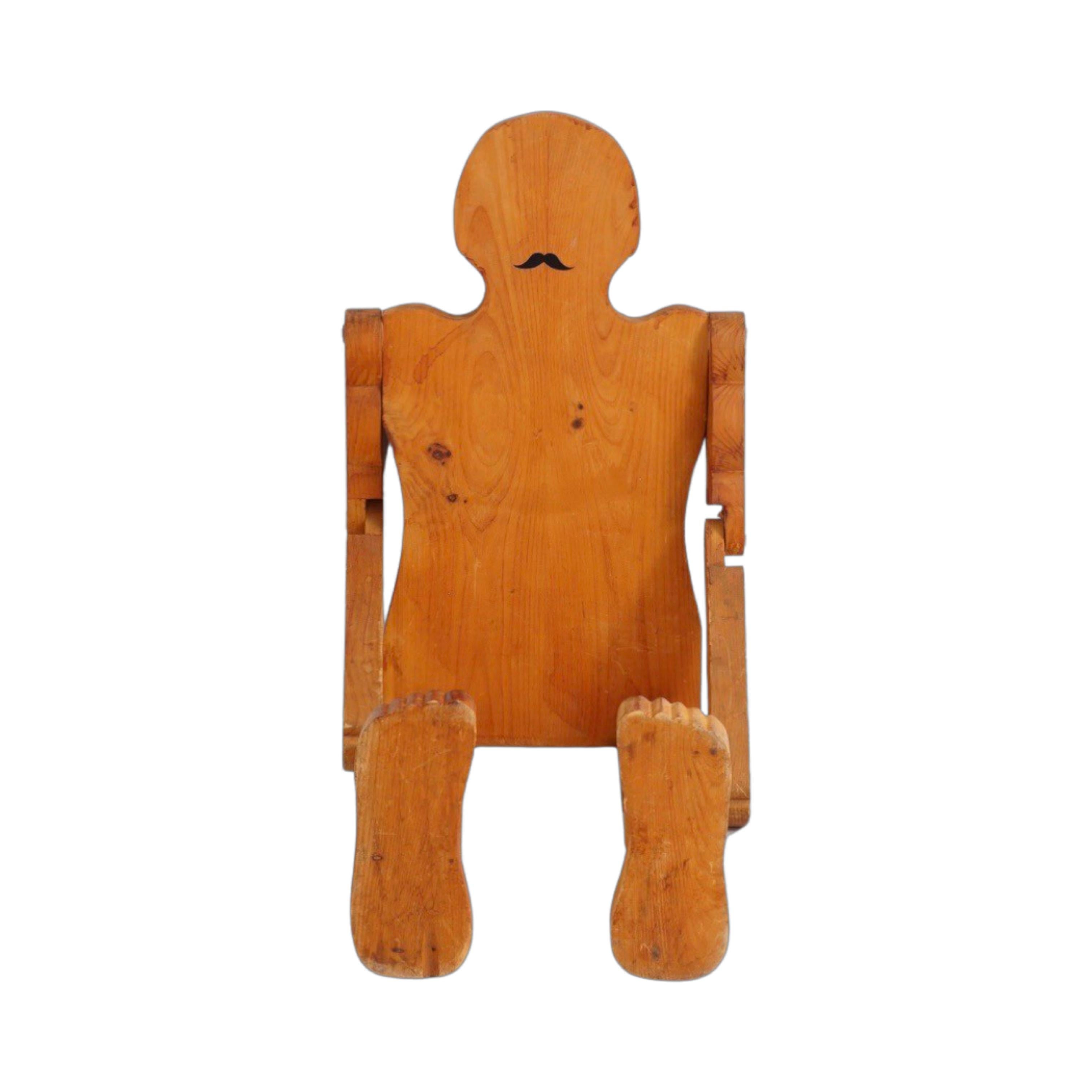 Wood Articulating Figural Table, 1980s 1