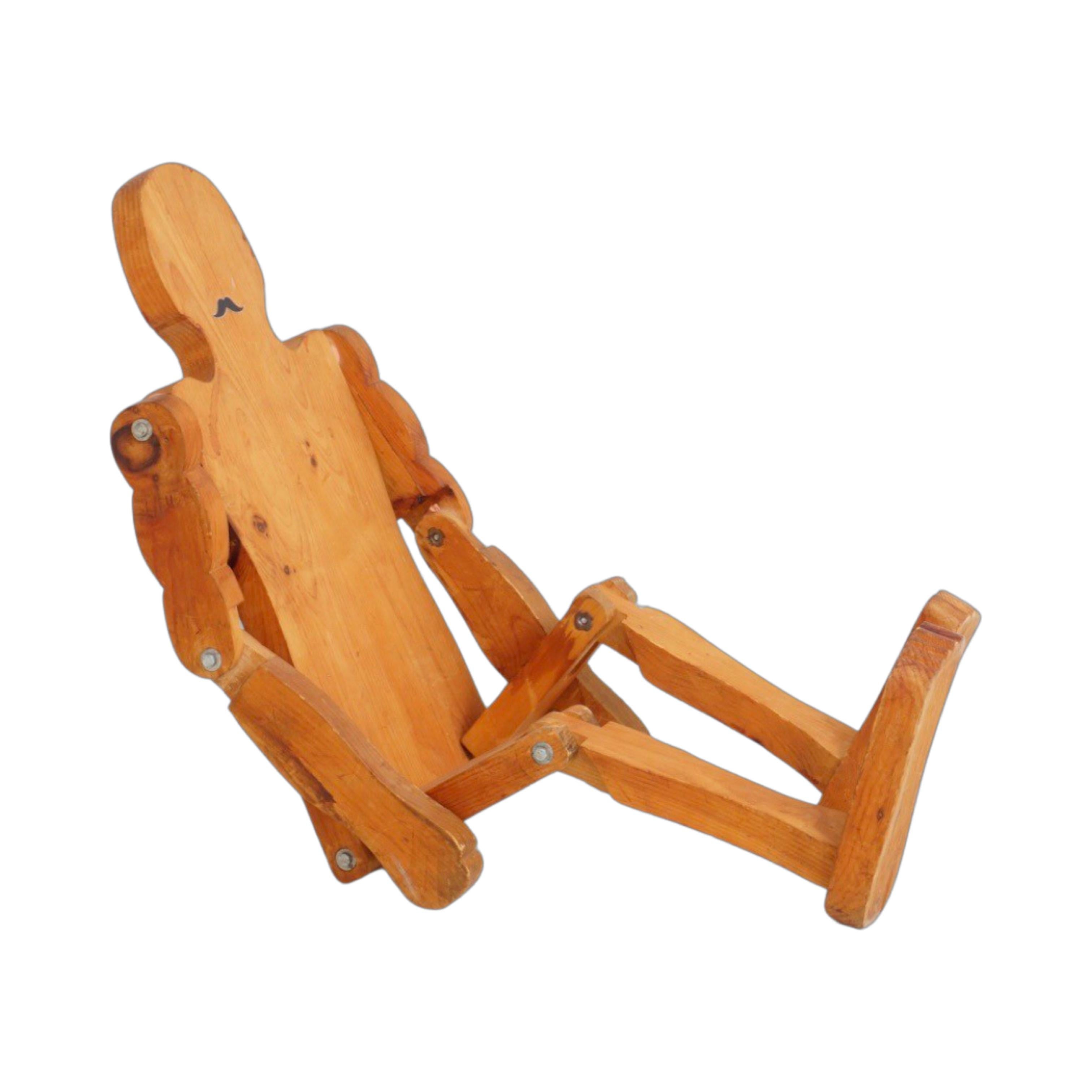 Wood Articulating Figural Table, 1980s For Sale 2
