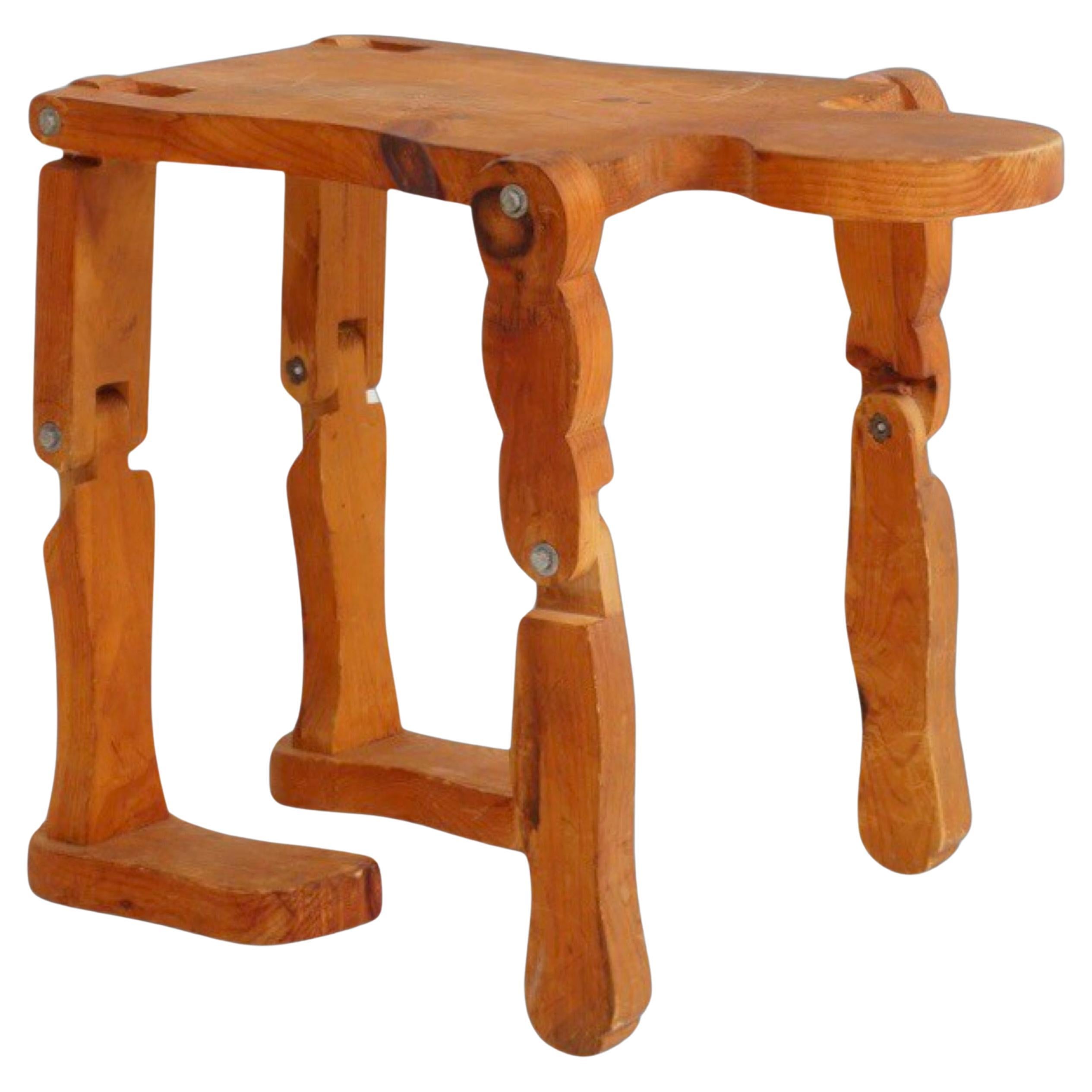 Wood Articulating Figural Table, 1980s