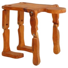 Table figurative articulée en bois, années 1980