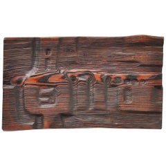 Wood Artwork Wall Sculpture Abstract Ceder Wood 1971 Alexandre Noll Style