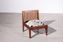 Sedia bassa con schienale in legno di Pierre Jeanneret per Chandigarh, India, circa 1965-66