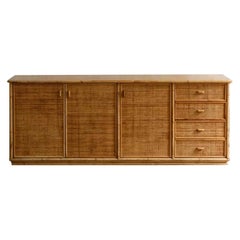 Wood, Bamboo and Rattan Sideboard – 1970s