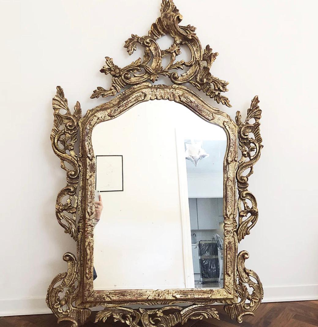 Wood Baroque Mirror 1900s, Antiques In Good Condition In Foggia, FG