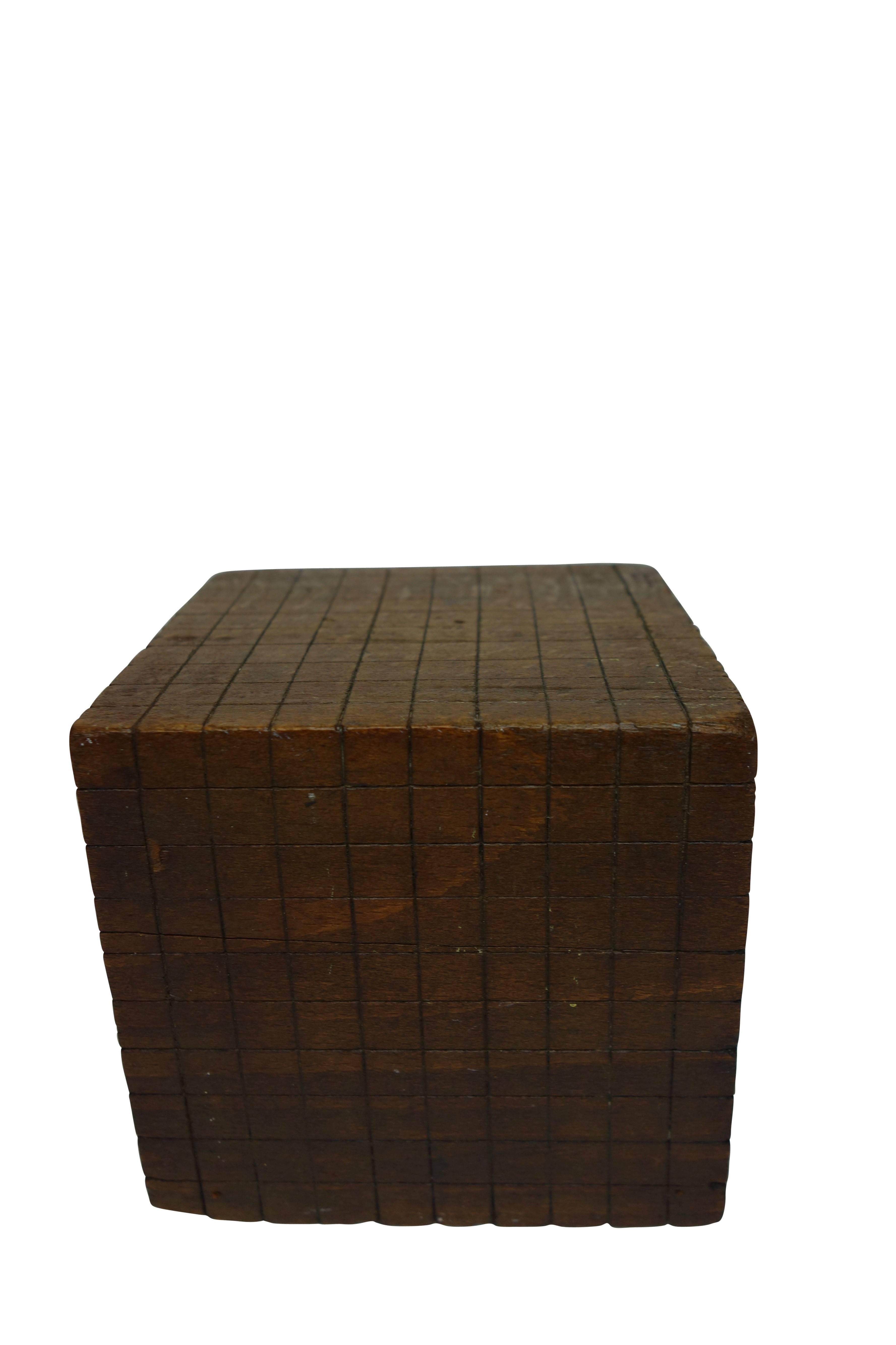 French Wood “Base Ten” Cube Educational Model