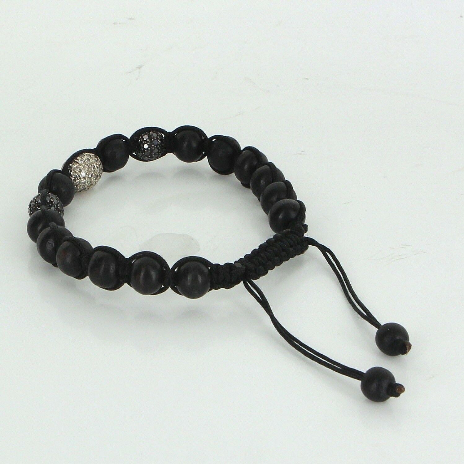 black diamond bead bracelet