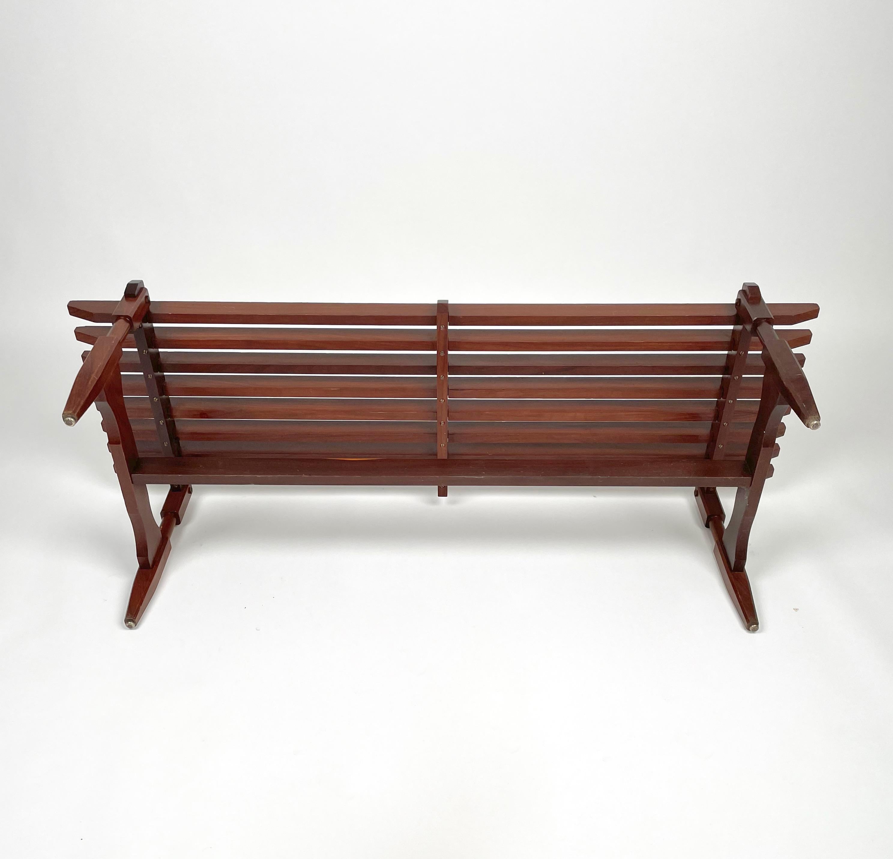 Wood Bench Attributed to Ico Parisi Italy 1950s For Sale 8