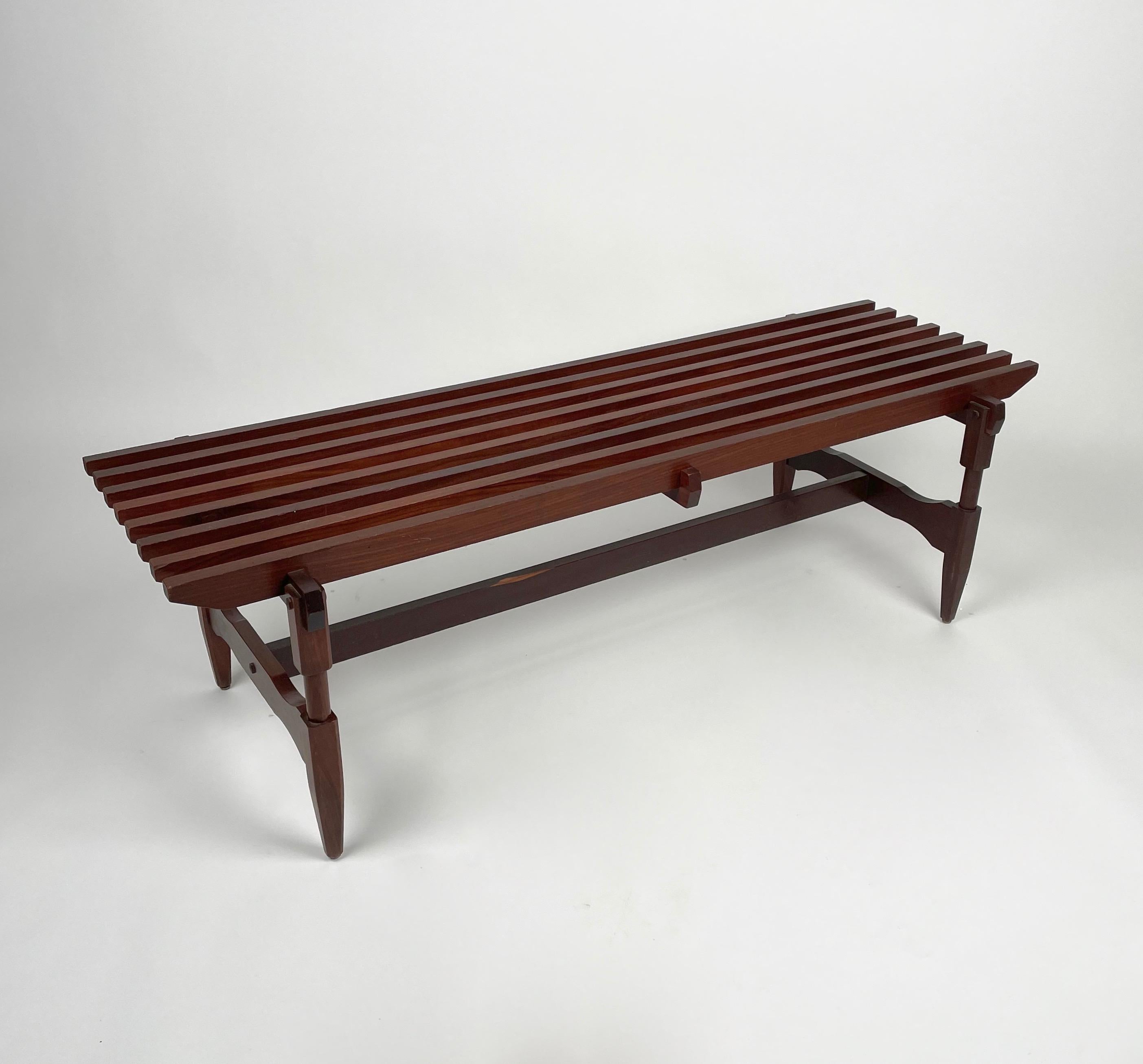 Mid-Century Modern Wood Bench Attributed to Ico Parisi Italy 1950s For Sale