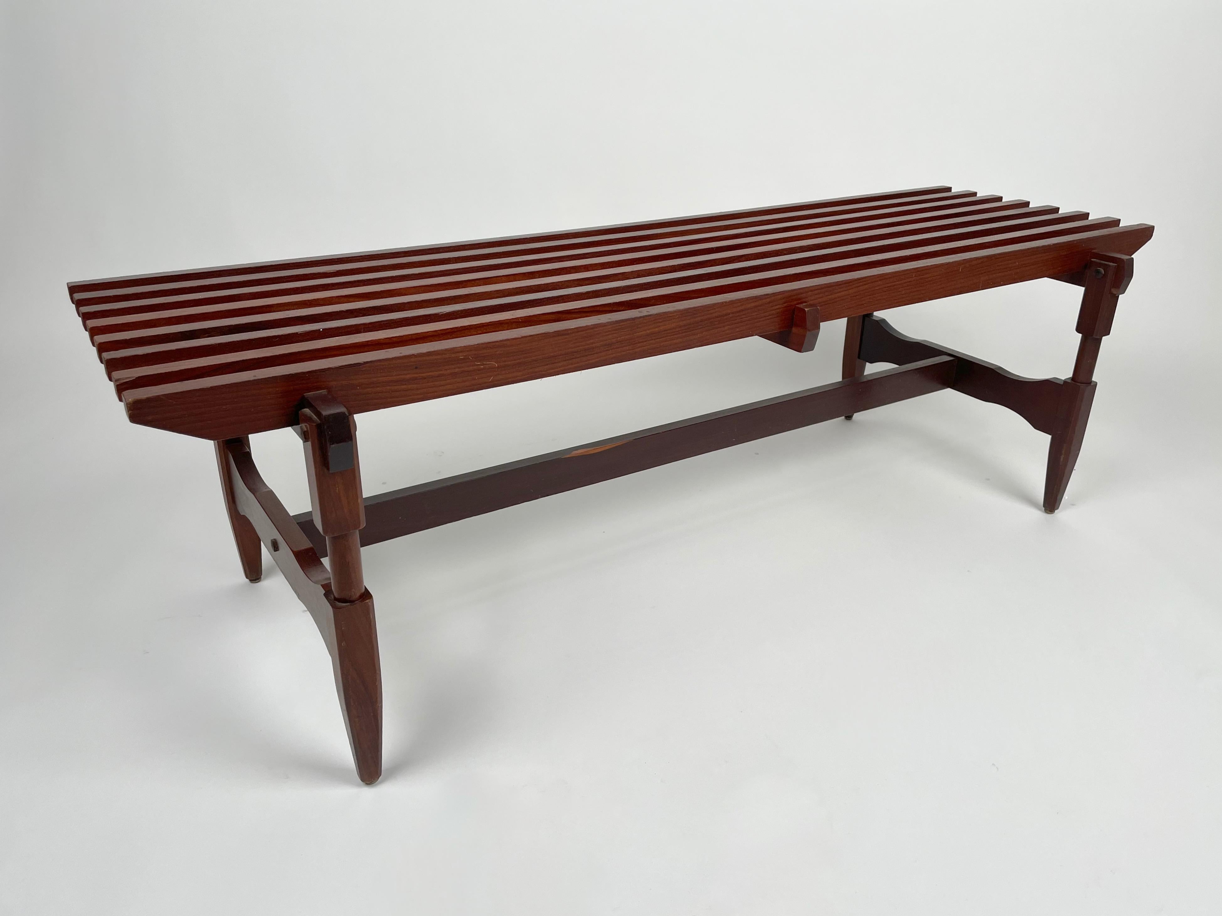 Italian Wood Bench Attributed to Ico Parisi Italy 1950s For Sale