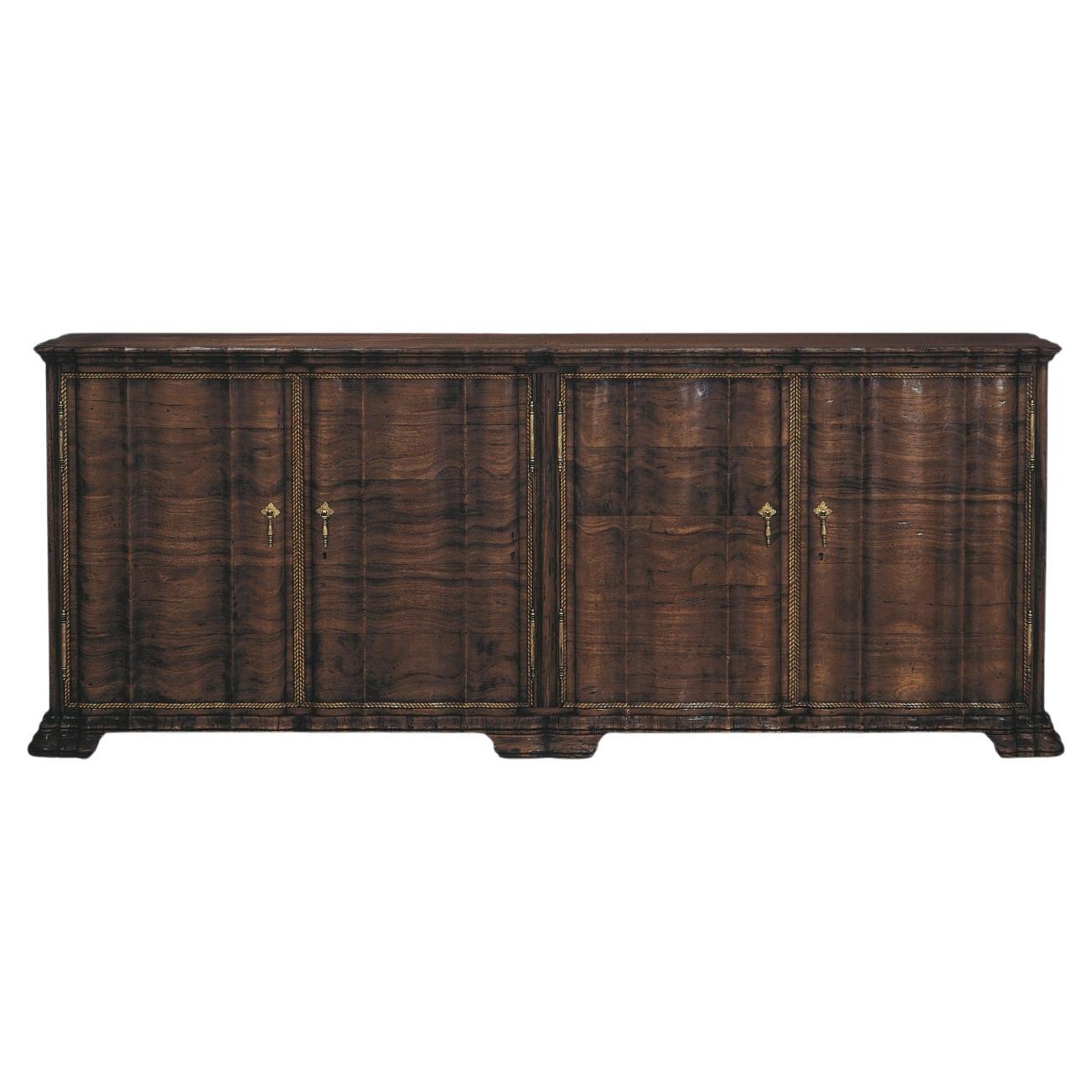 Wood Bernal Buffet with 4 Doors Influenced by Dutch and Indo-Portuguese Style For Sale