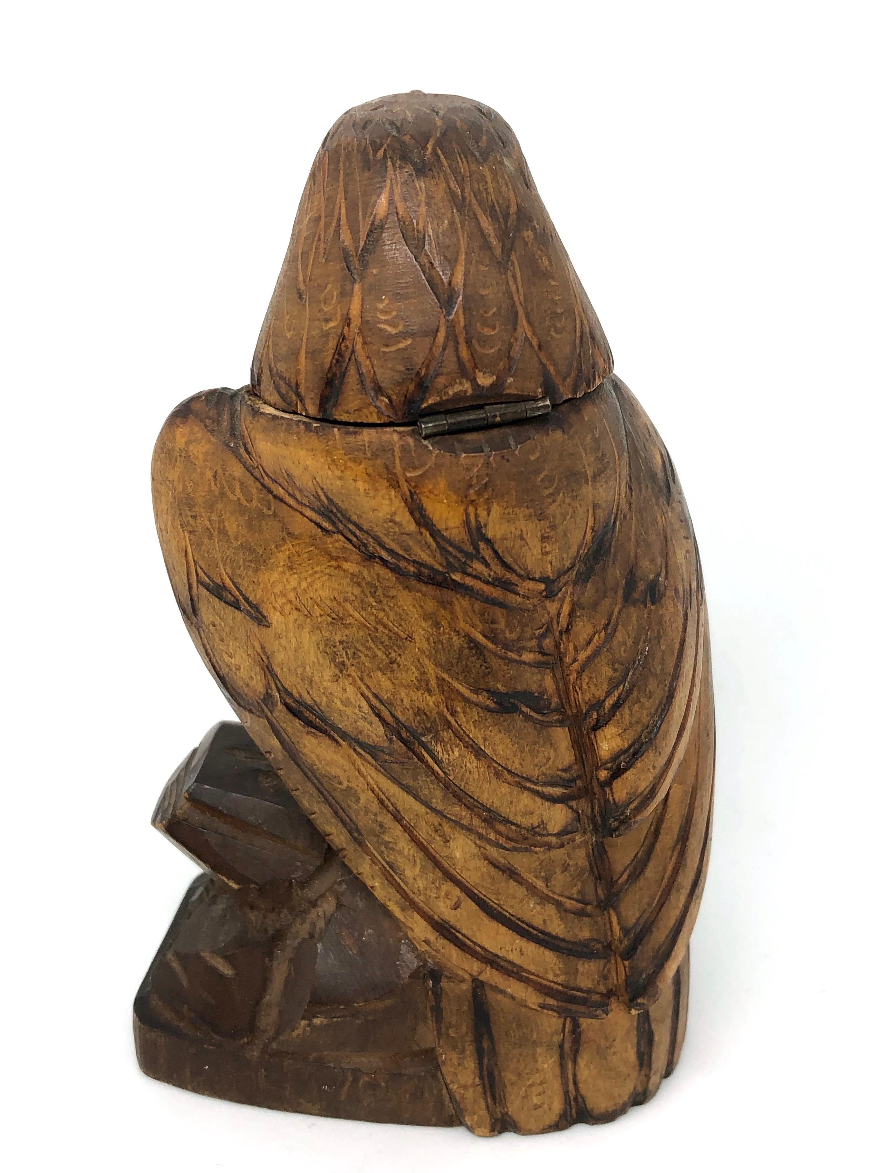 Wood Black Forest Brienz Carved Eagle Inkwell German Antique, 1900s 6