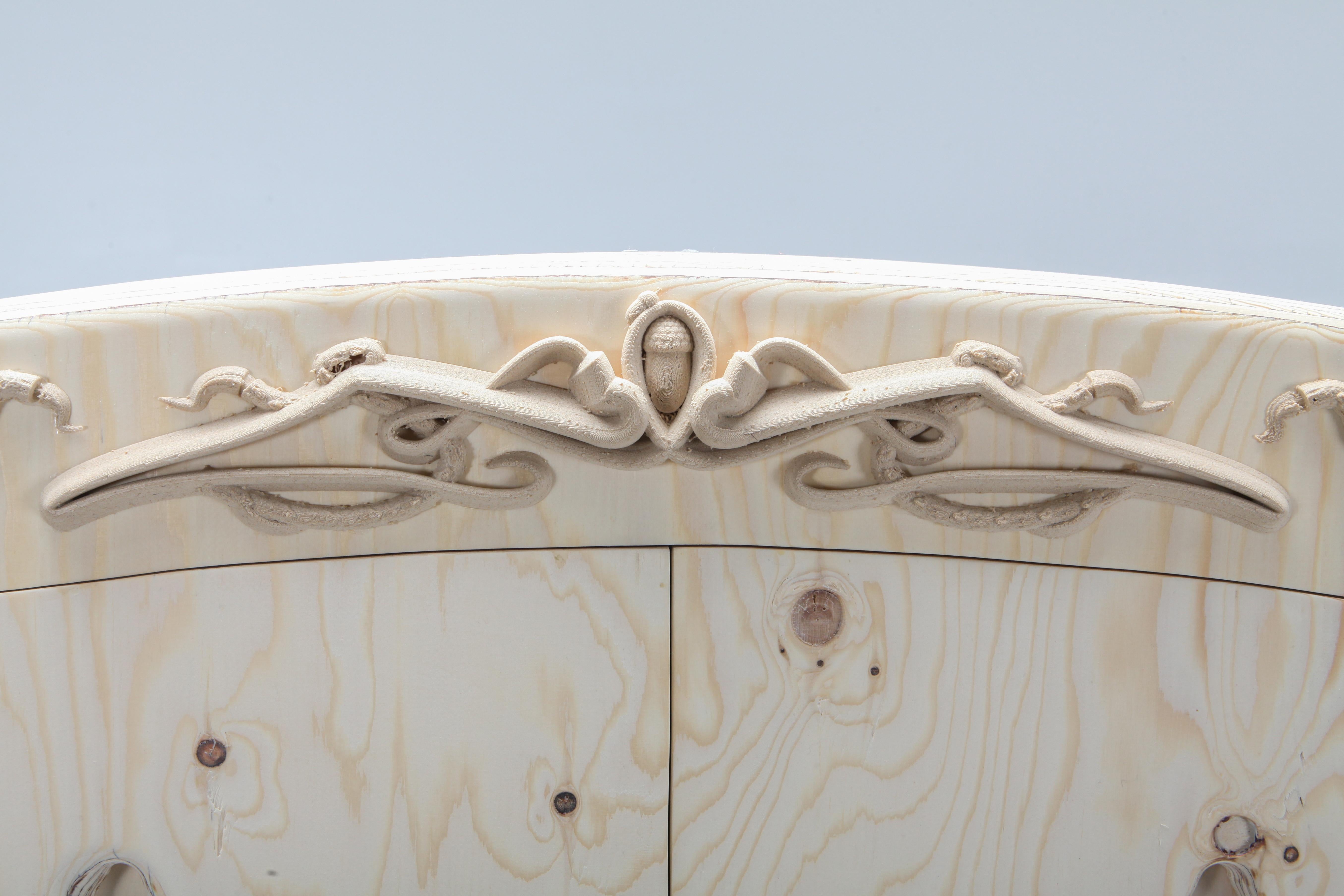 'Wood-Blend Cabinet' Ornamental Round Edge Plywood Cabinet, Schimmel & Schweikle For Sale 6