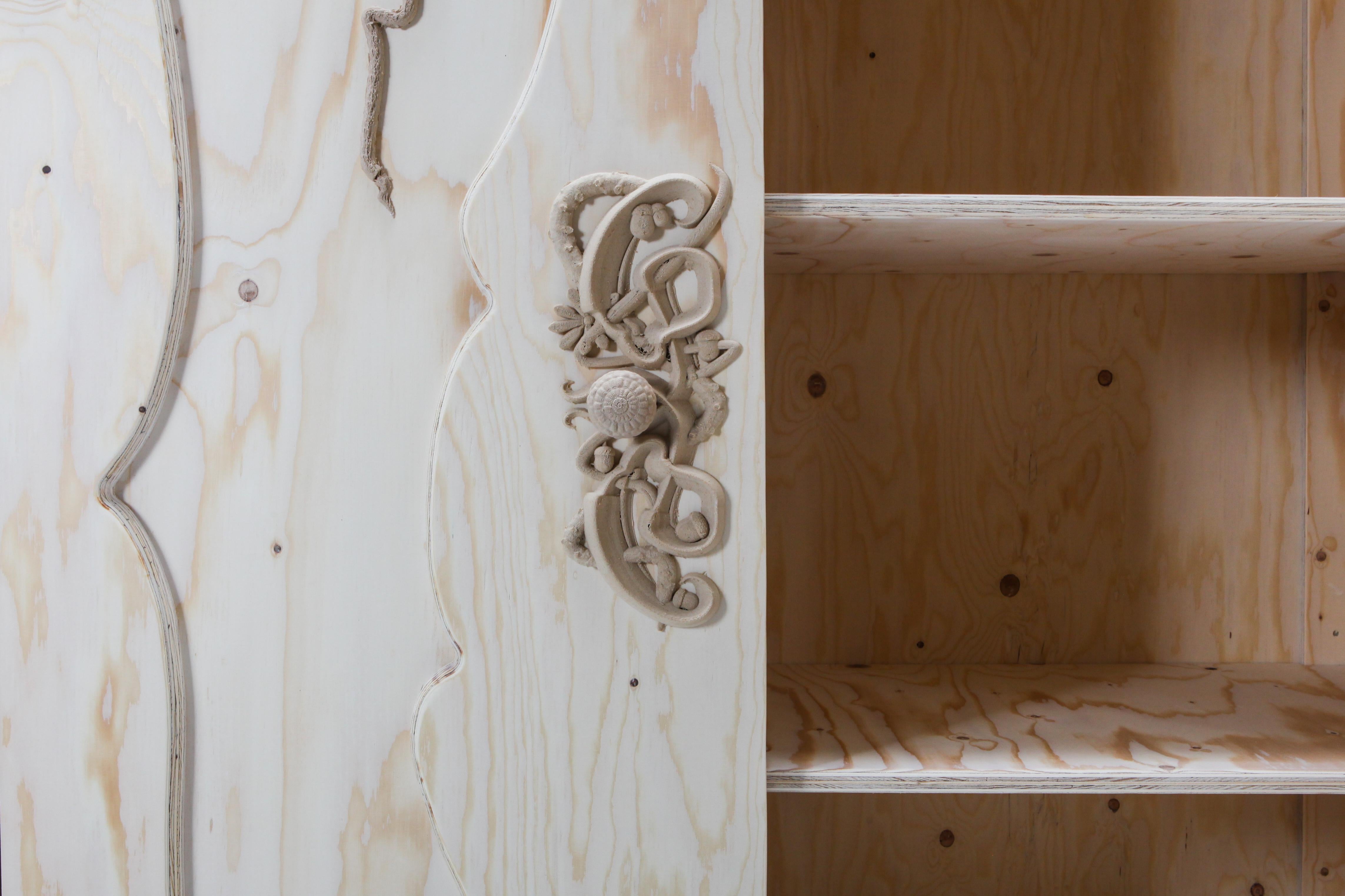 'Wood-Blend Cabinet' Ornamental Round Edge Plywood Cabinet, Schimmel & Schweikle For Sale 7