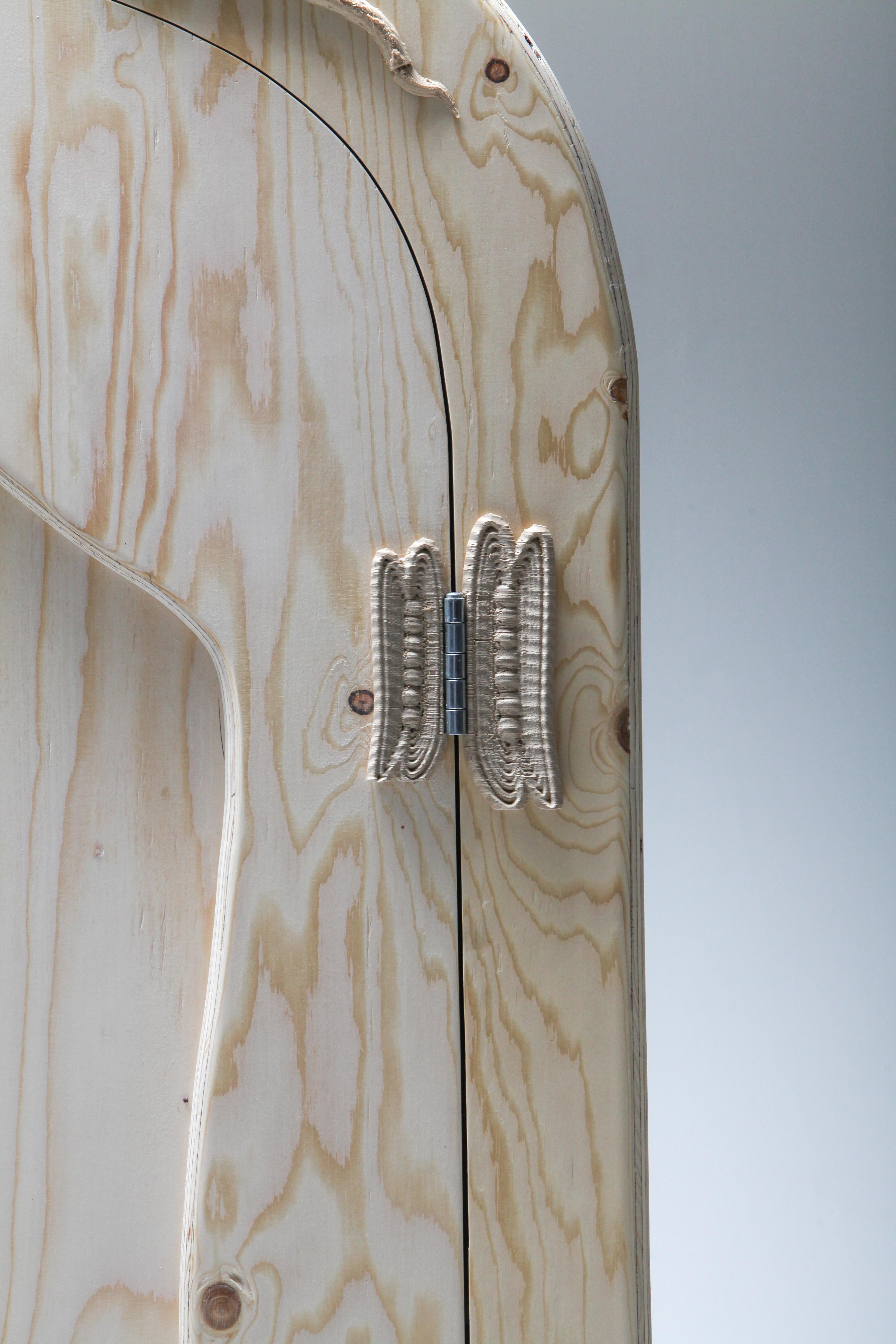 'Wood-Blend Cabinet' Ornamental Round Edge Plywood Cabinet, Schimmel & Schweikle For Sale 1