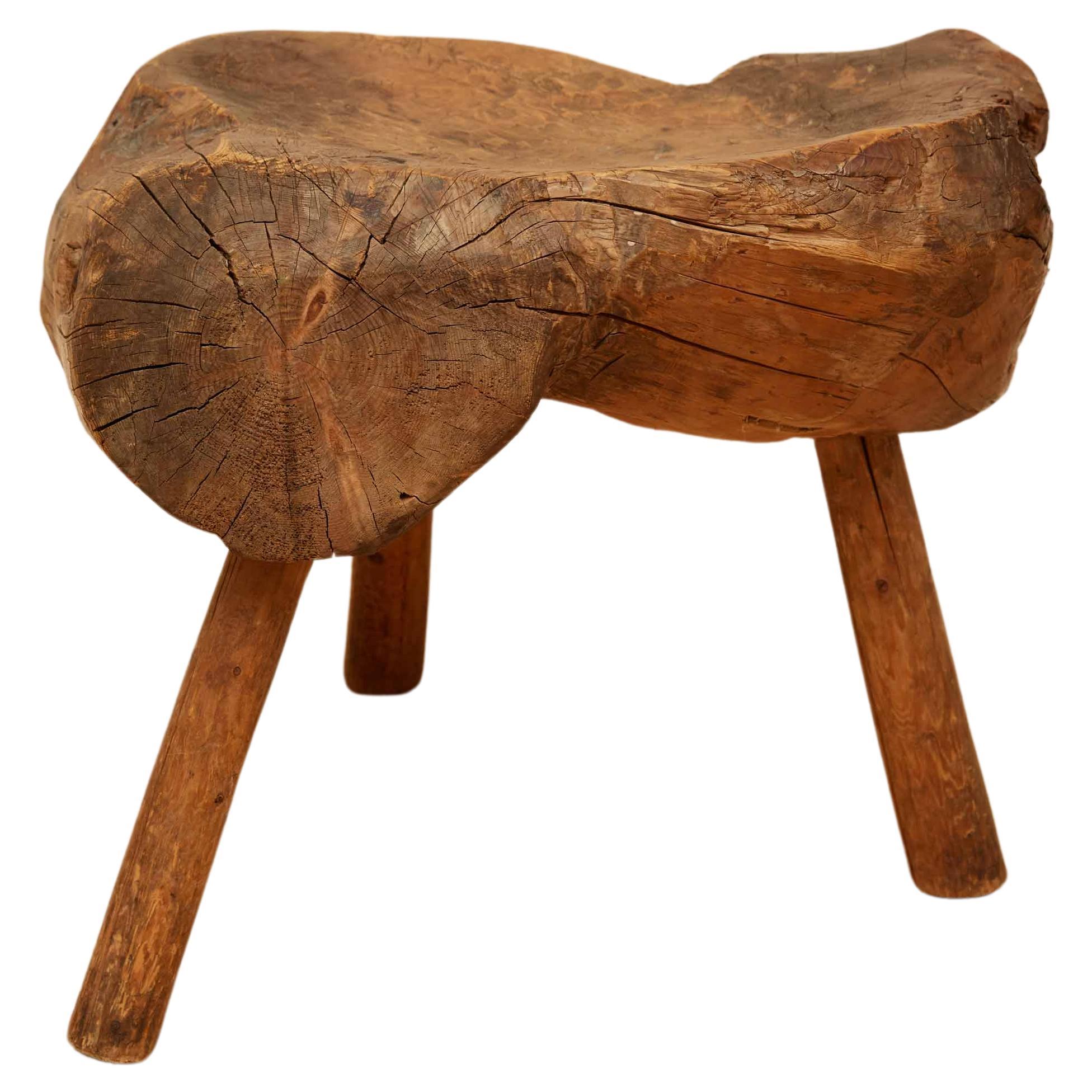 Wood Block Stool from Norway, 18th C For Sale