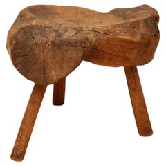Vintage Wood Block Stool from Norway, 18th C
