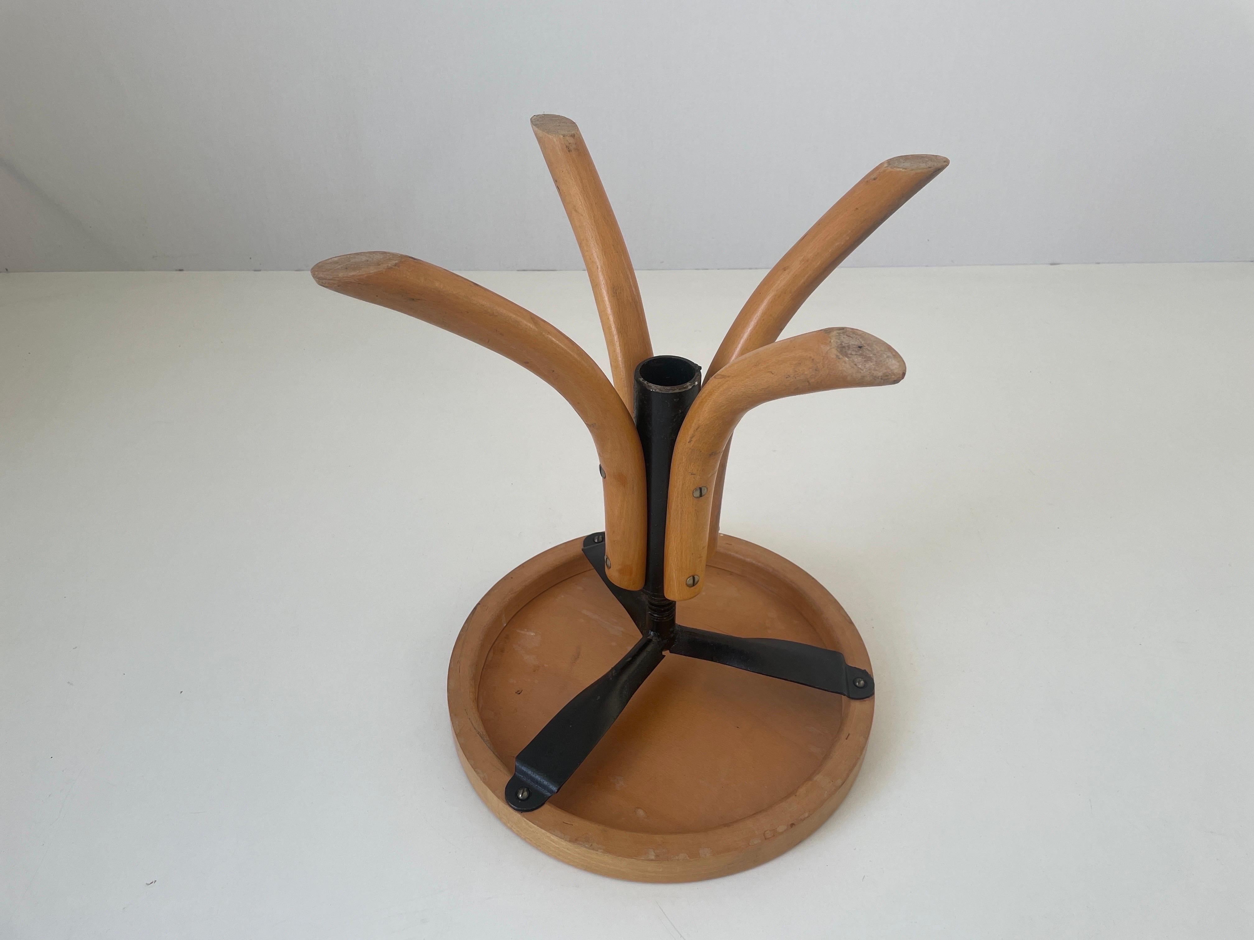 Wood Body Industrial Adjustable Stool, 1950s, Germany For Sale 5