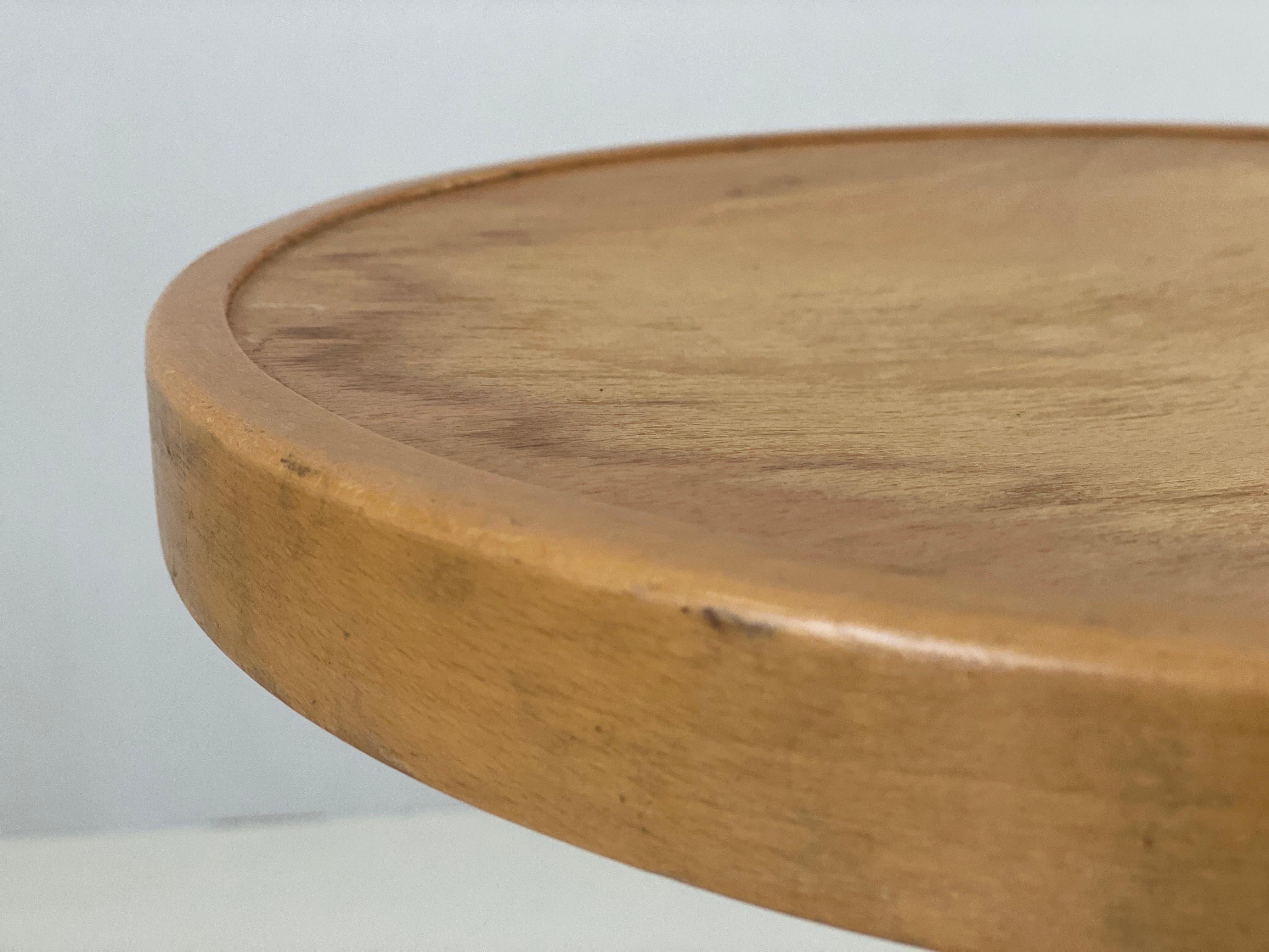 Wood Body Industrial Adjustable Stool, 1950s, Germany For Sale 1