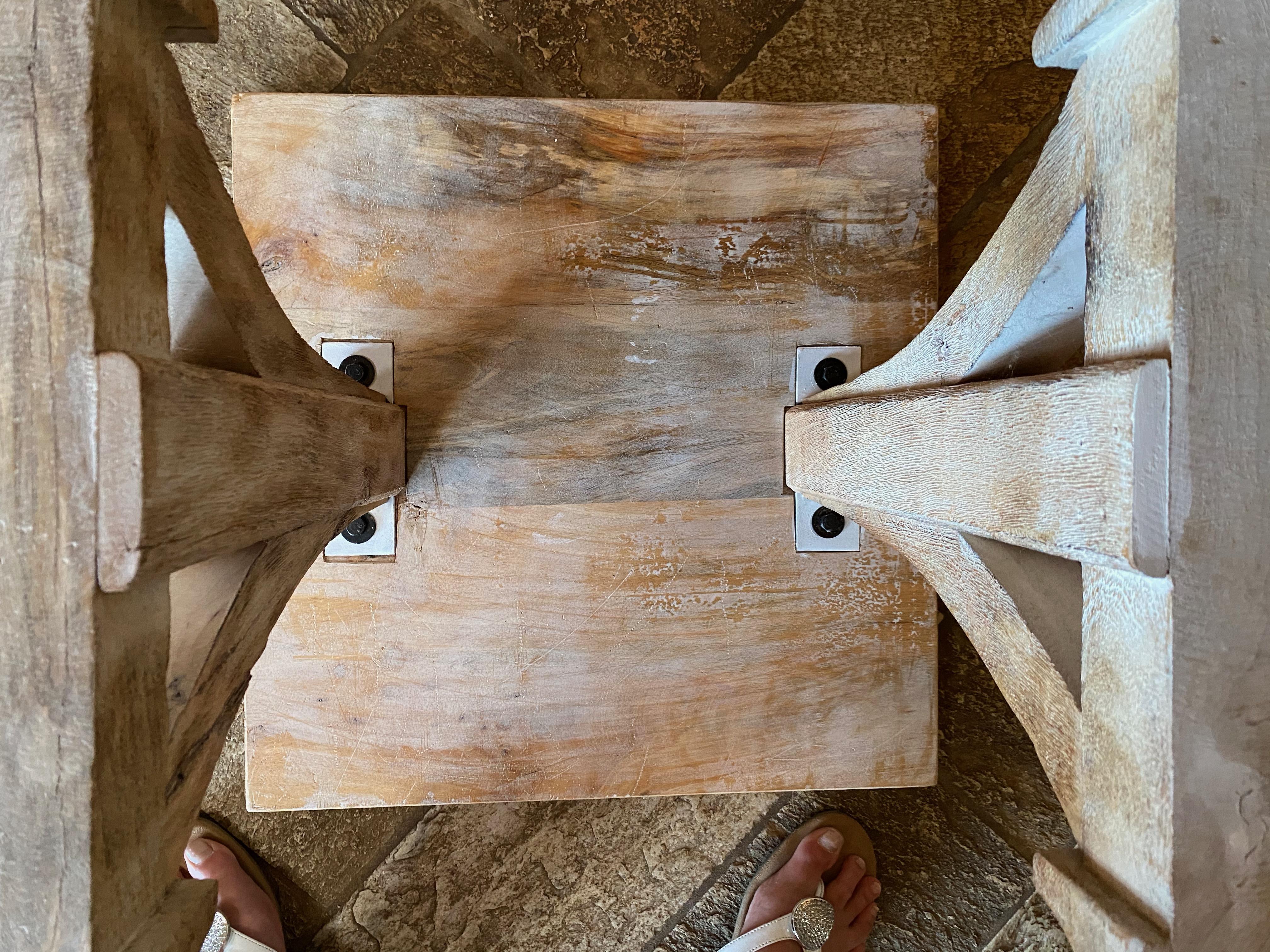 Wood Bone-Colored Pair of Cocktail Tables or Combined Coffee Table 7