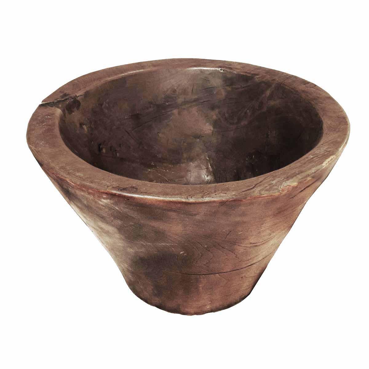 Teck Bol / jardinière d'Indonésie, sculpté à la main, milieu du 20e siècle en vente