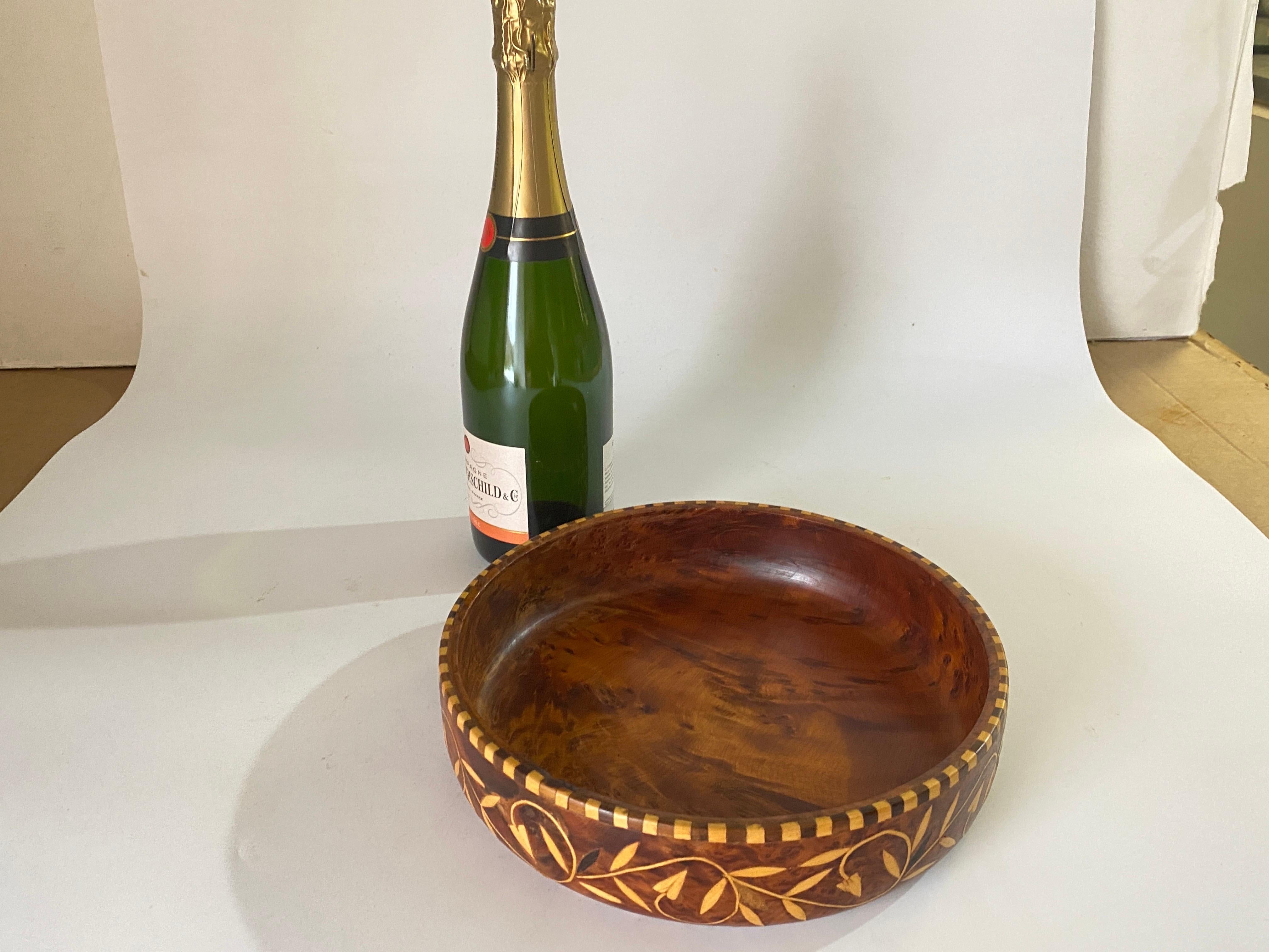 Mid-20th Century Wood Bowl Old Patina circa 1960 Scandinavian For Sale