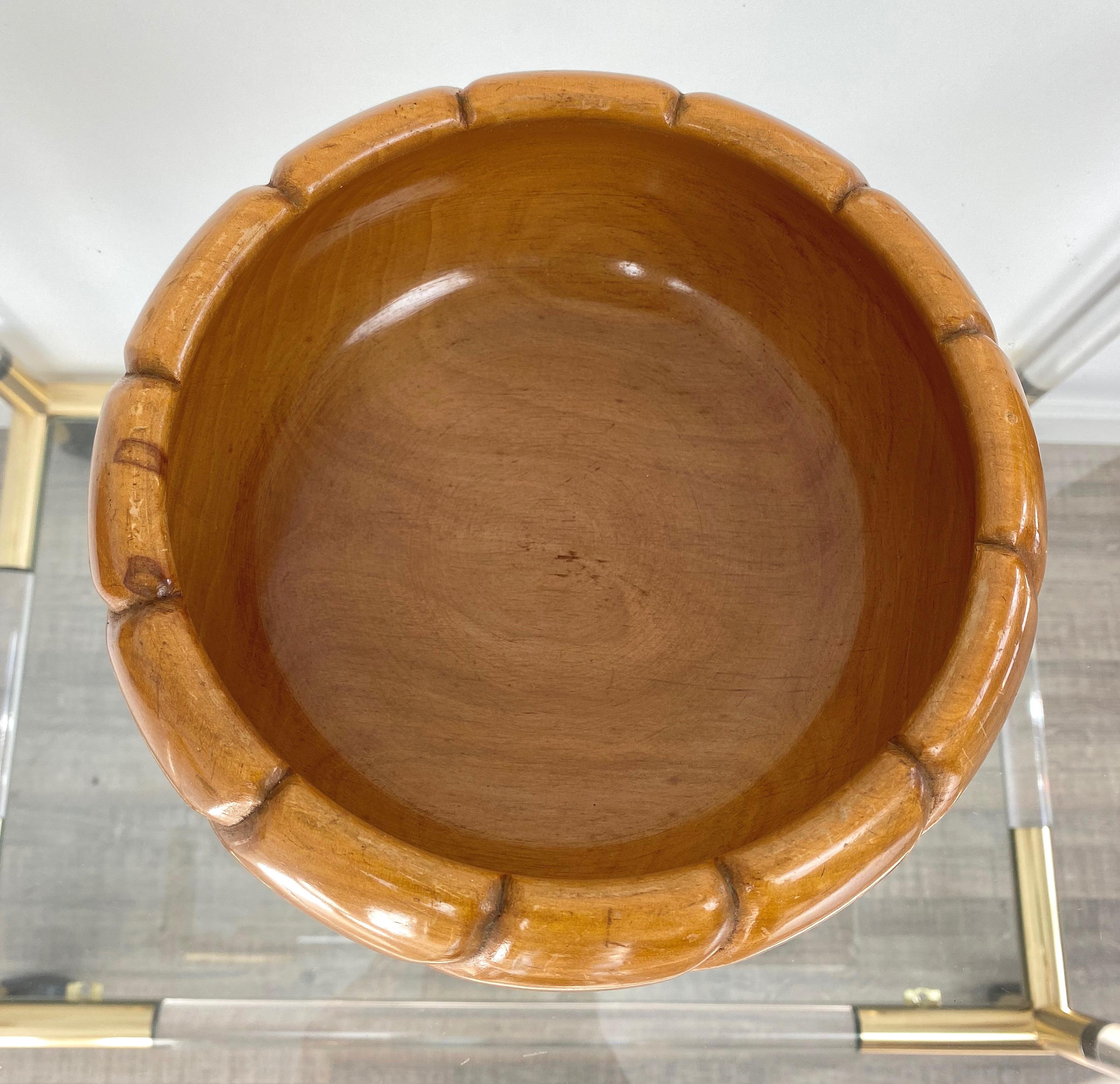 Mid-20th Century Wood Box Bowl by Aldo Tura for Macabo Italy 1950s Art Deco For Sale