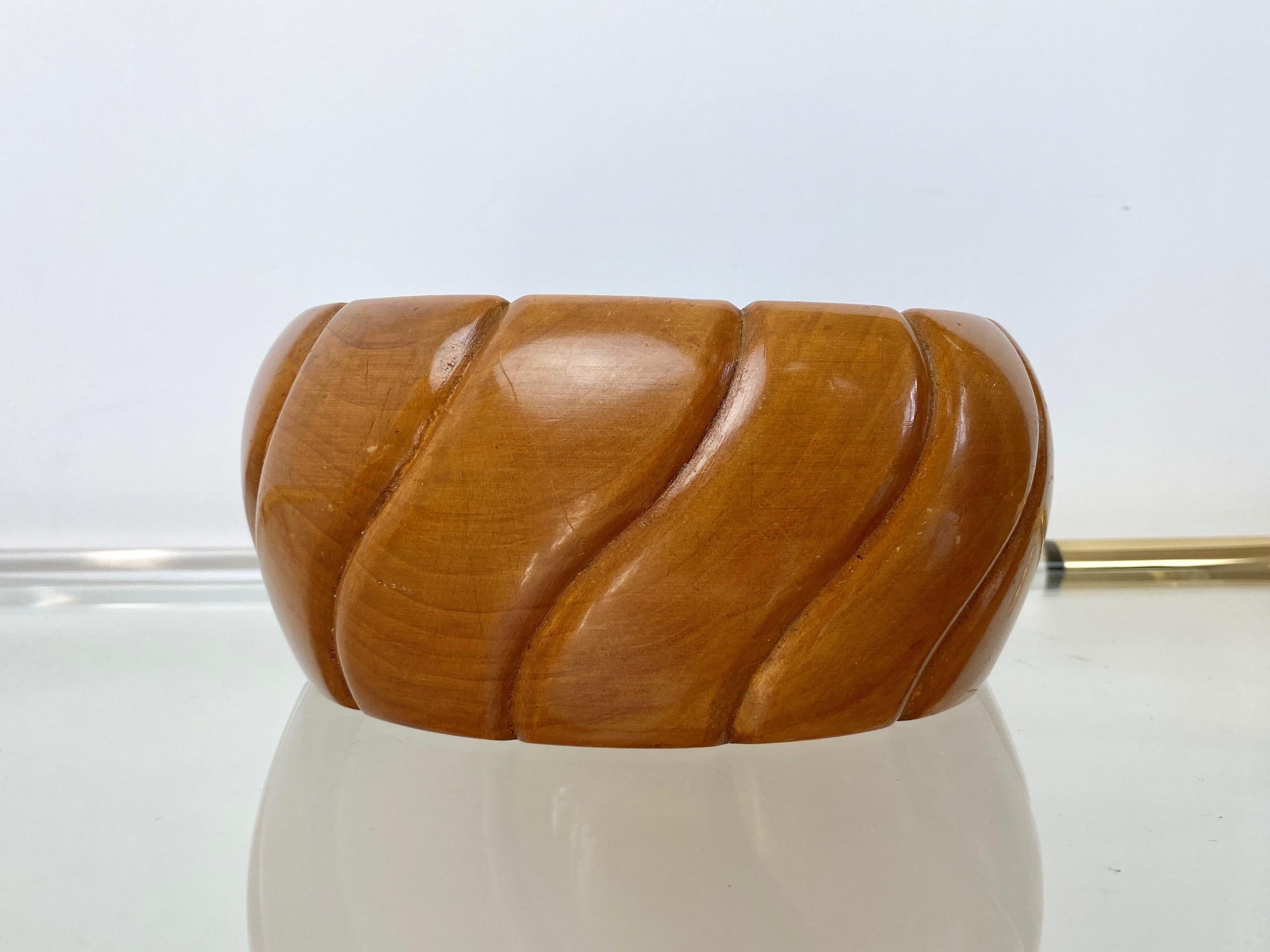 Wood Box Bowl by Aldo Tura for Macabo Italy 1950s Art Deco For Sale 2