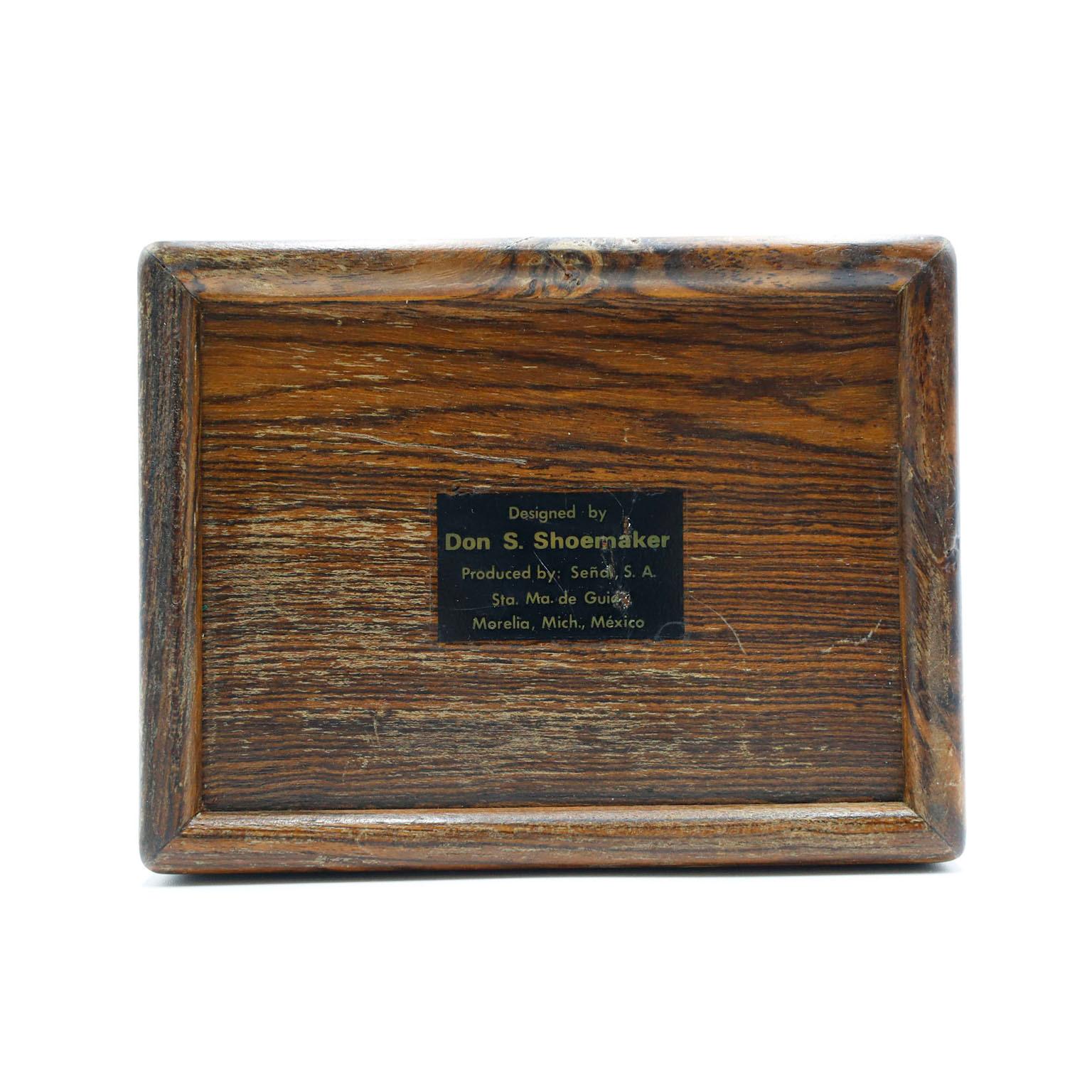 Mexican Wood Box by Don Shoemaker For Sale