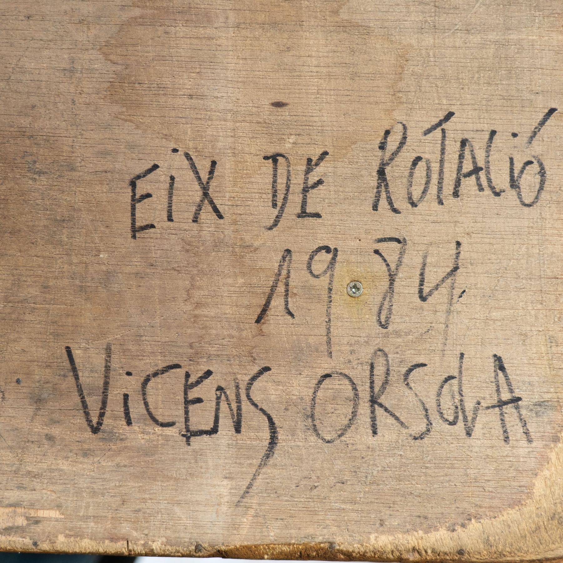 Holzkastenskulptur Eix de rotació von Vicens Orsolà, 1984 im Angebot 5
