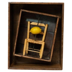 Escultura caja de madera "Eix de rotació" de Vicens Orsolà, 1984