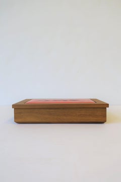 Wood Box with Orange Enamel Top