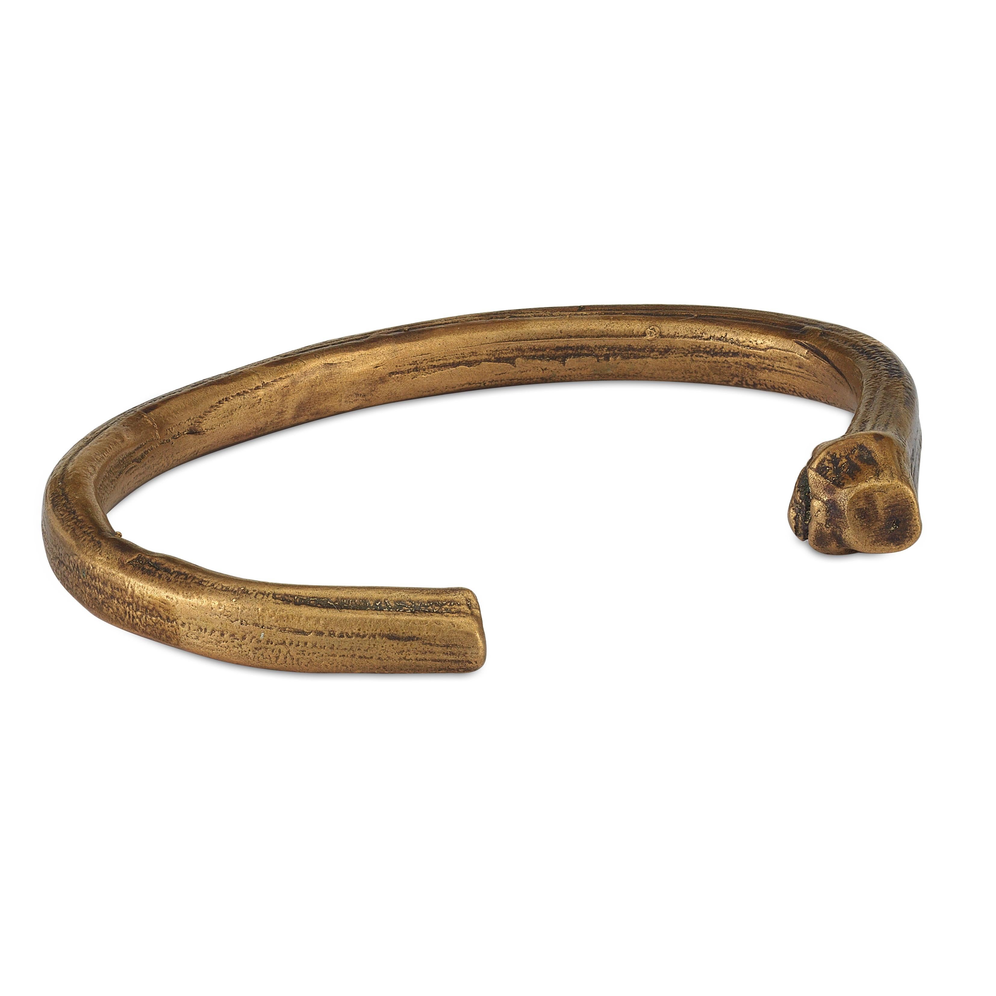 Contemporain Bracelet manchette branches de bois en bronze en vente