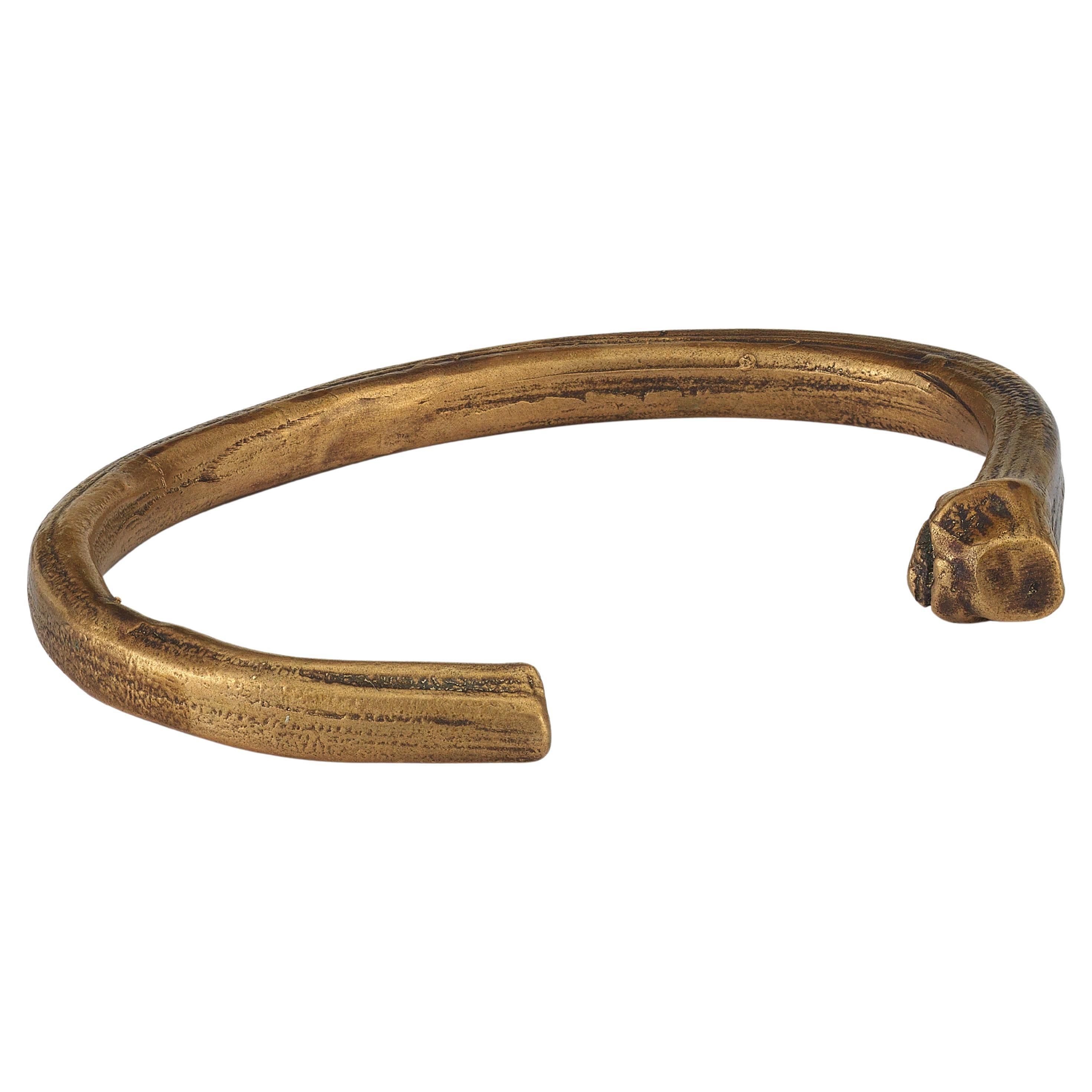 Bracelet manchette branches de bois en bronze en vente