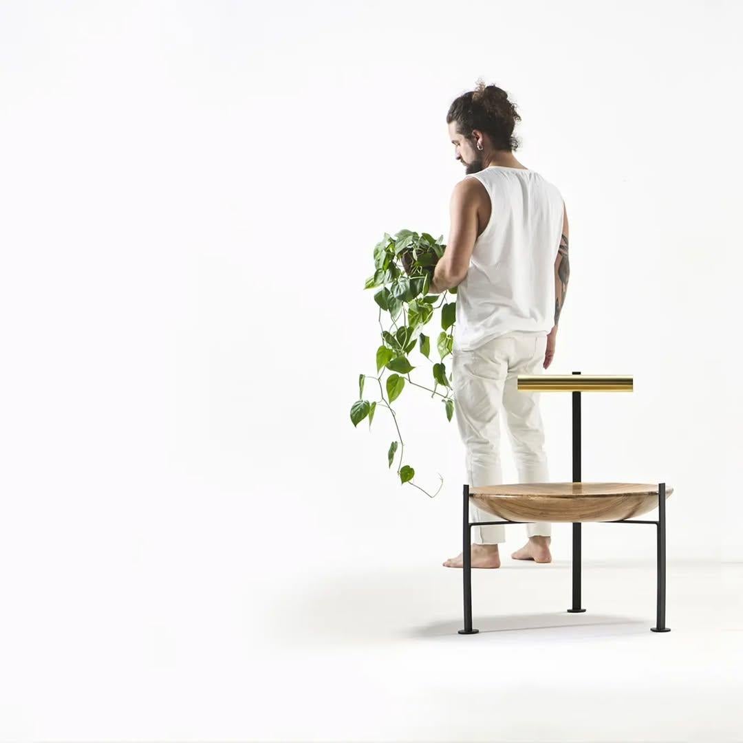 Madera, latón y cristal Cadeira Canoa del Atelier Andre Ferri en venta 5