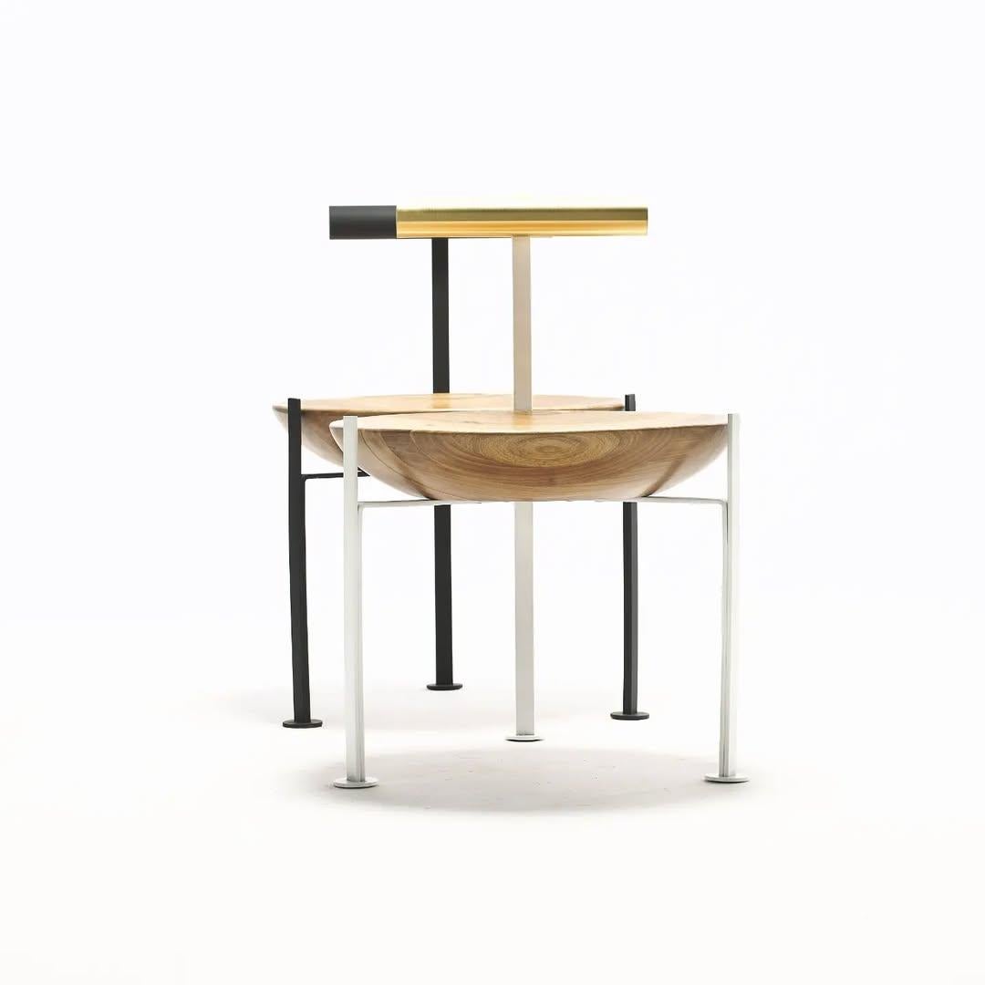 Madera, latón y cristal Cadeira Canoa del Atelier Andre Ferri en Nuevo estado para la venta en Geneve, CH