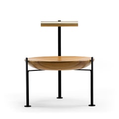 Holz, Messing und Glas Poltrona Canoa von Atelier Andre Ferri