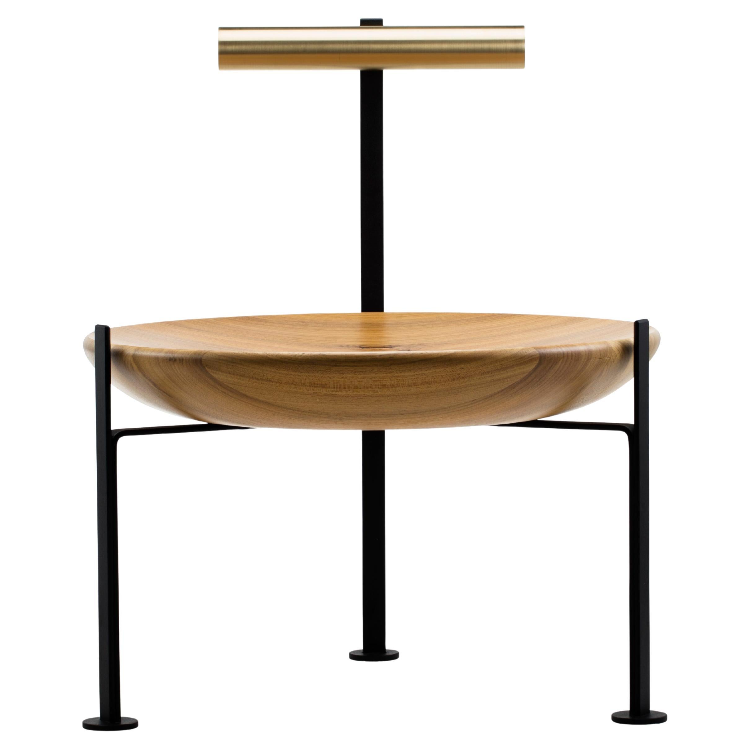 Madera, latón y cristal Poltrona Canoa del Atelier Andre Ferri