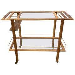 Wood Brass Bar Cart