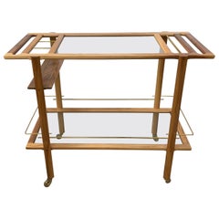 Wood Brass Bar Cart