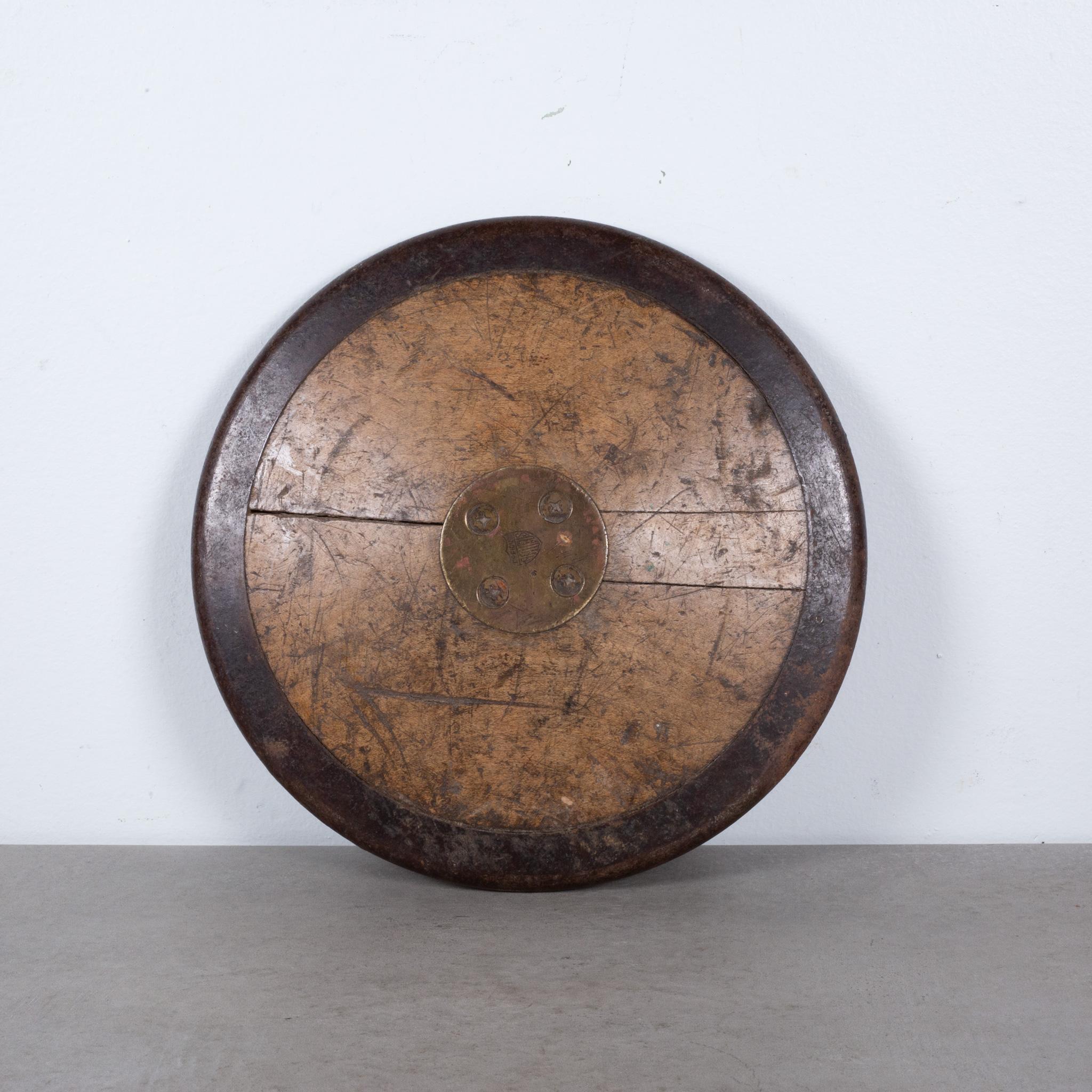 Industrial Wood and Metal Throwing Discus circa 1930-1940-ONE LEFT  (FREE SHIPPING) For Sale