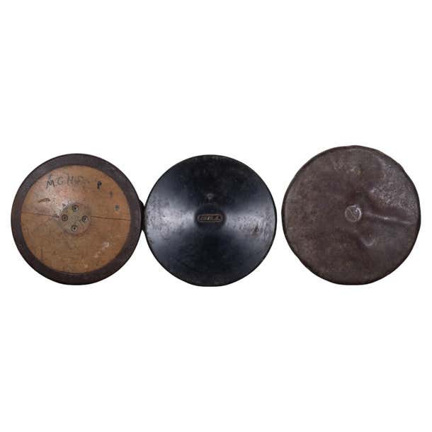 Wood and Metal Throwing Discus circa 1930-1940-ONE LEFT For Sale at 1stDibs