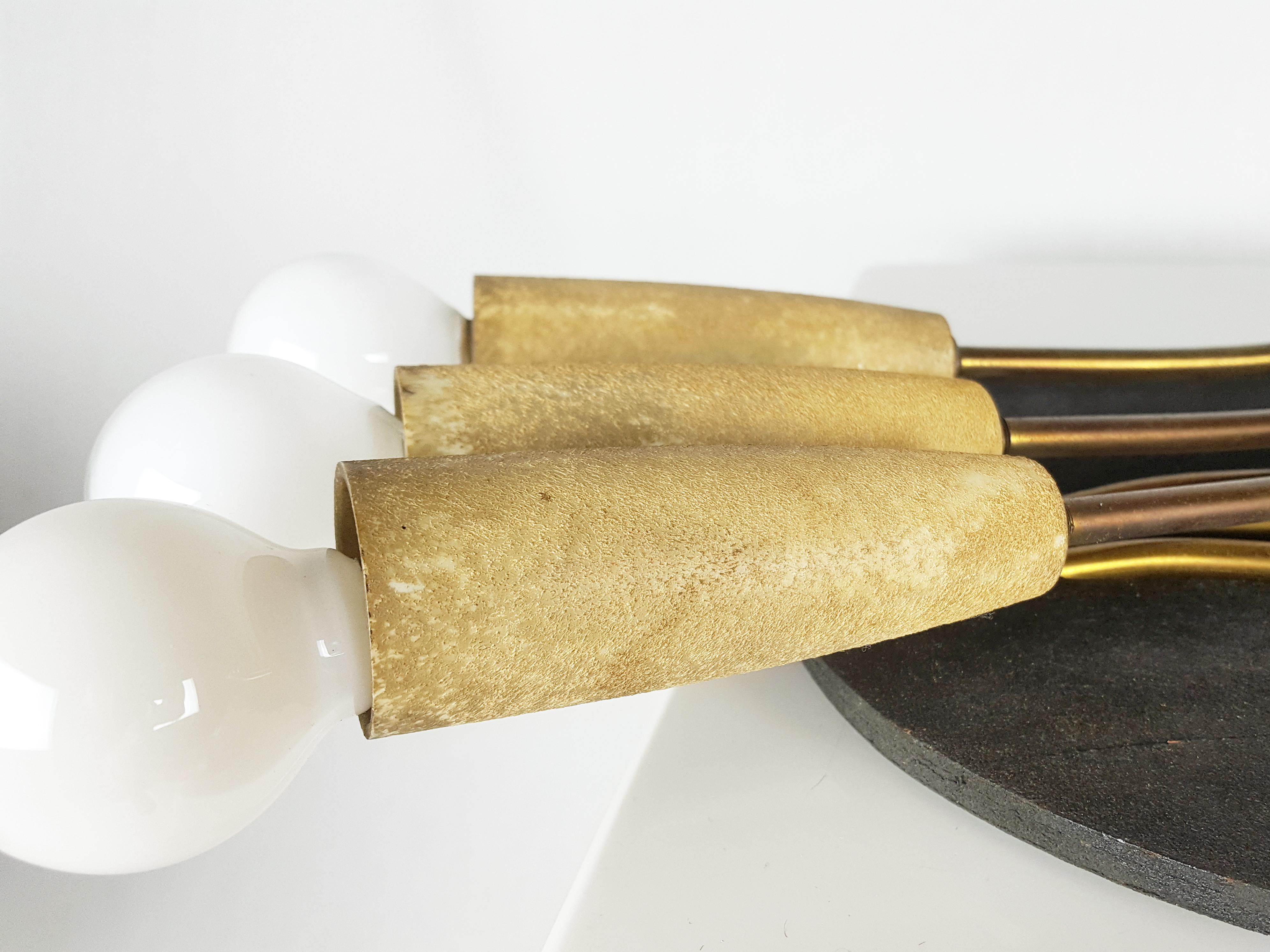 Bois et parchemin  Applique à 6 lumières en forme de palette The Modernity en vente 3