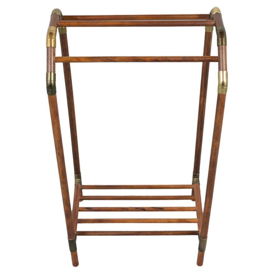 Clasped Hands Victorian Andre Arbus Style Brass Quilt Towel Rack Stand