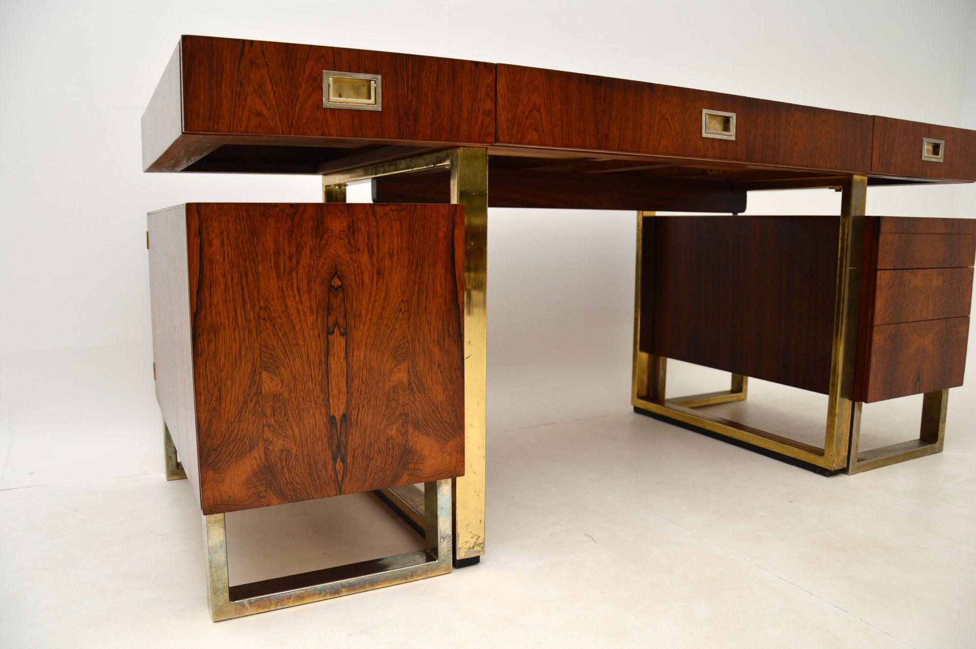 Wood & Brass Vintage Partners Desk 4