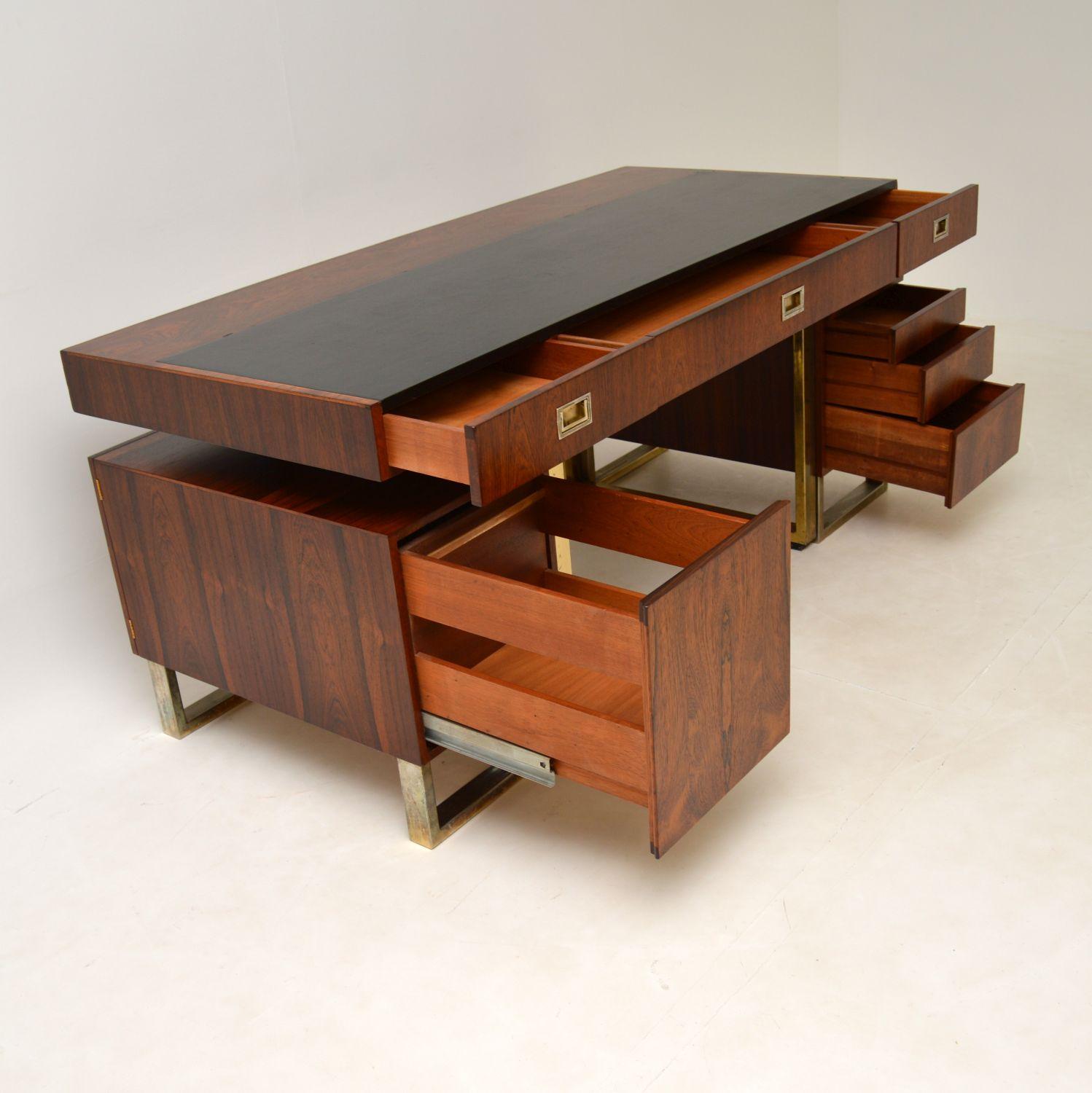 Wood & Brass Vintage Partners Desk 5