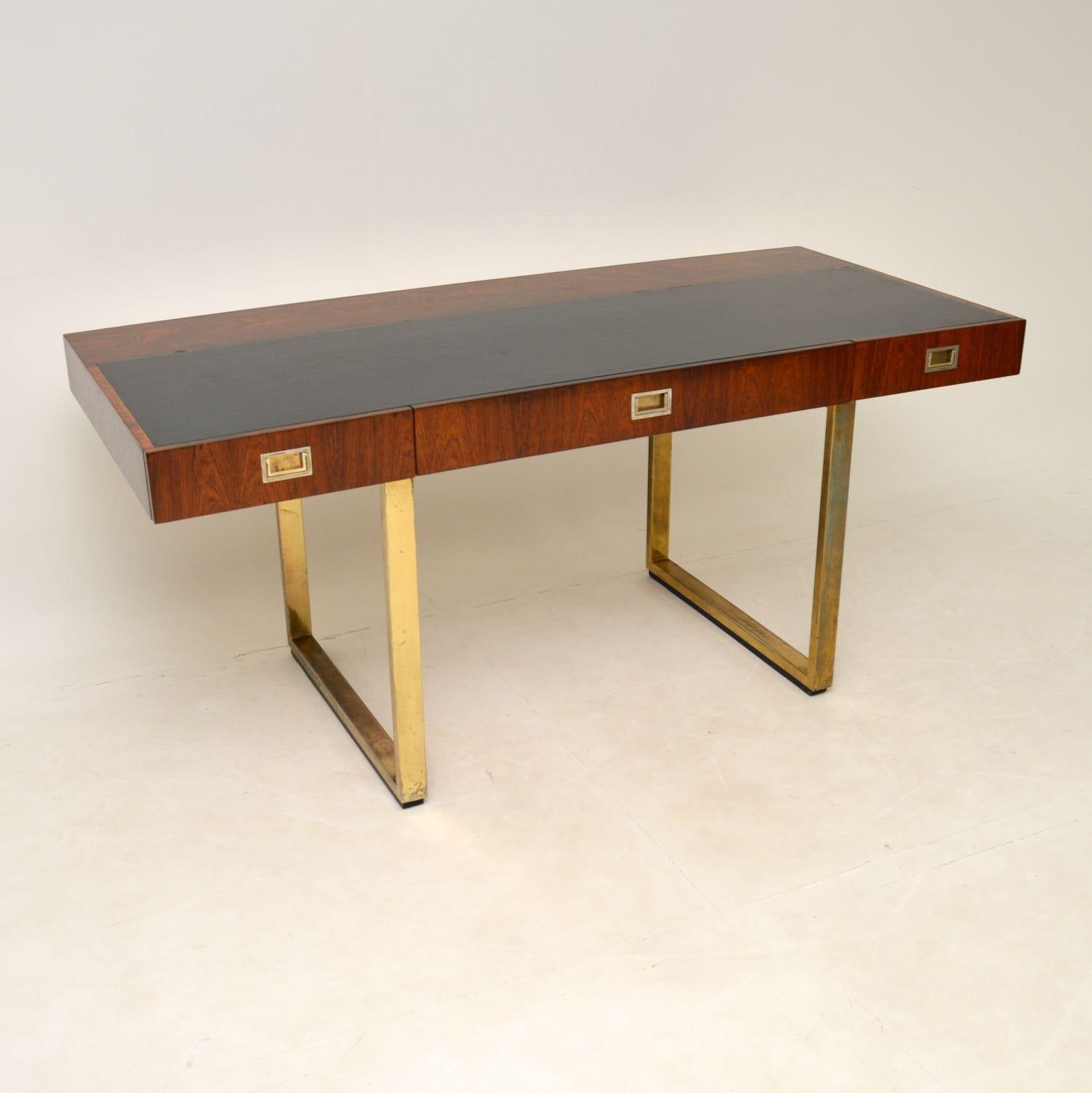 Wood & Brass Vintage Partners Desk 6