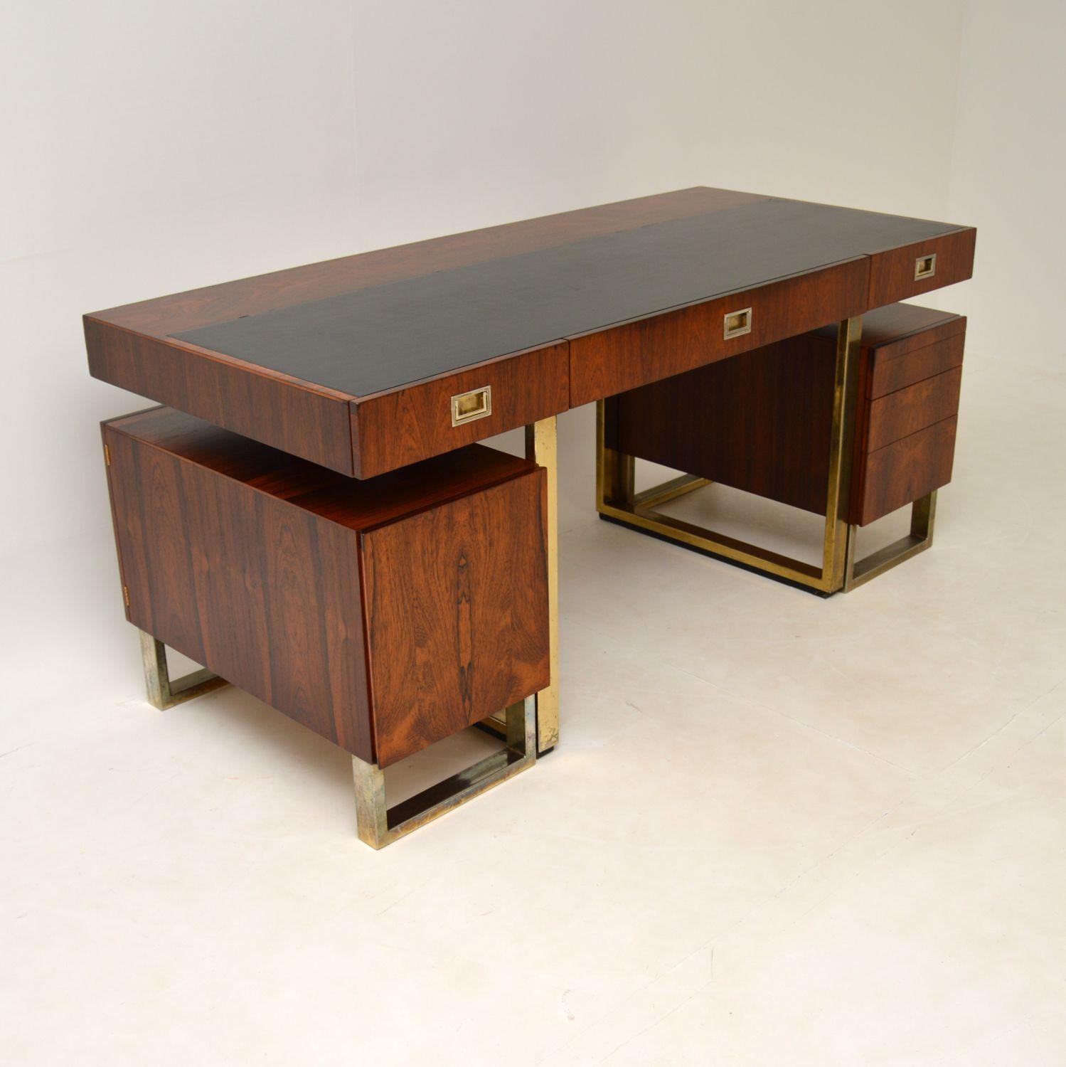 Wood & Brass Vintage Partners Desk 10