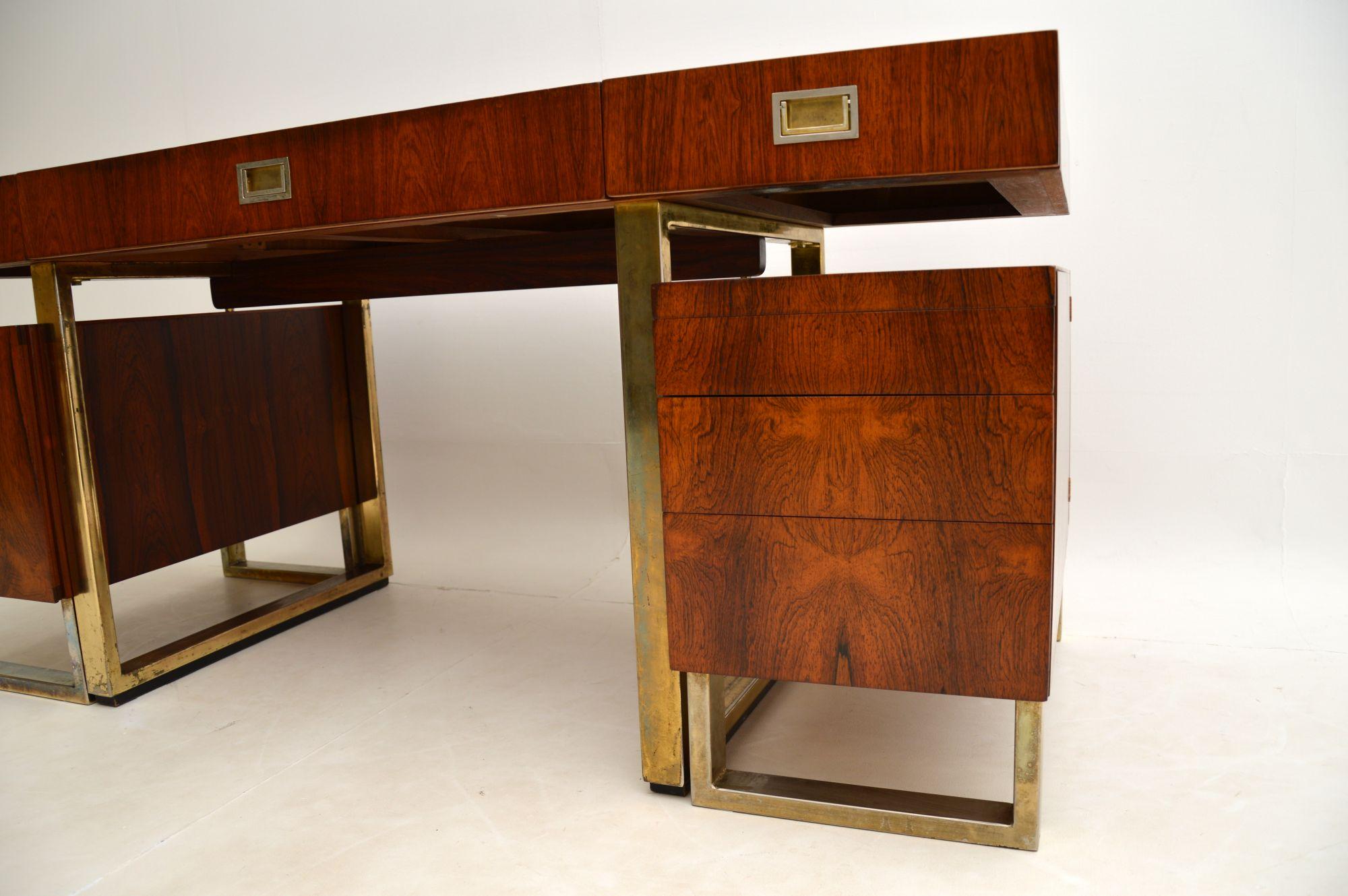 Wood & Brass Vintage Partners Desk 3