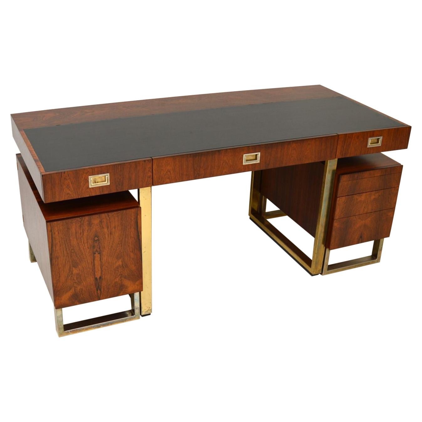 Wood & Brass Vintage Partners Desk
